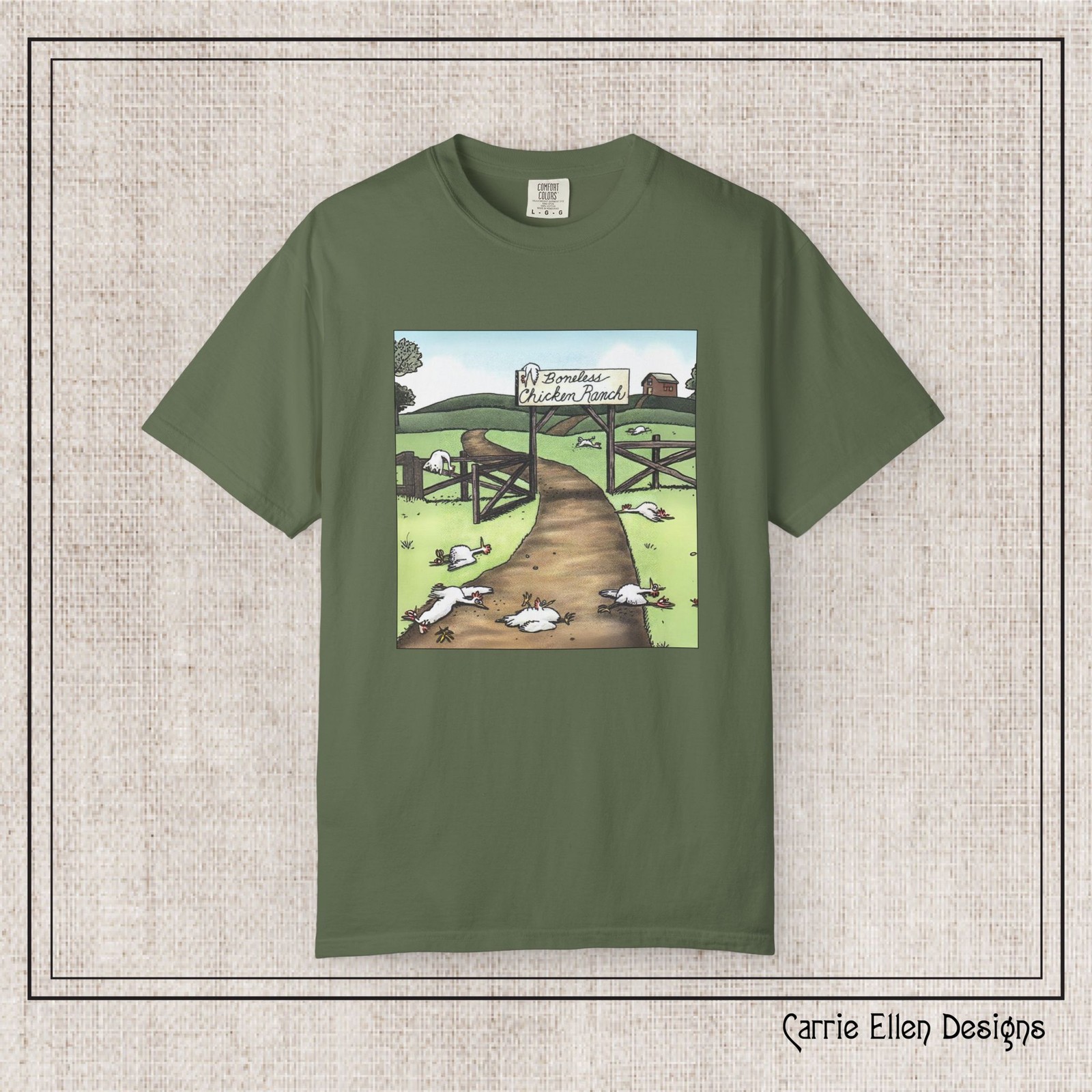Boneless Chicken Ranch Comfort Colors Short Sleeve T-Shirt, Farm Chicken Humor