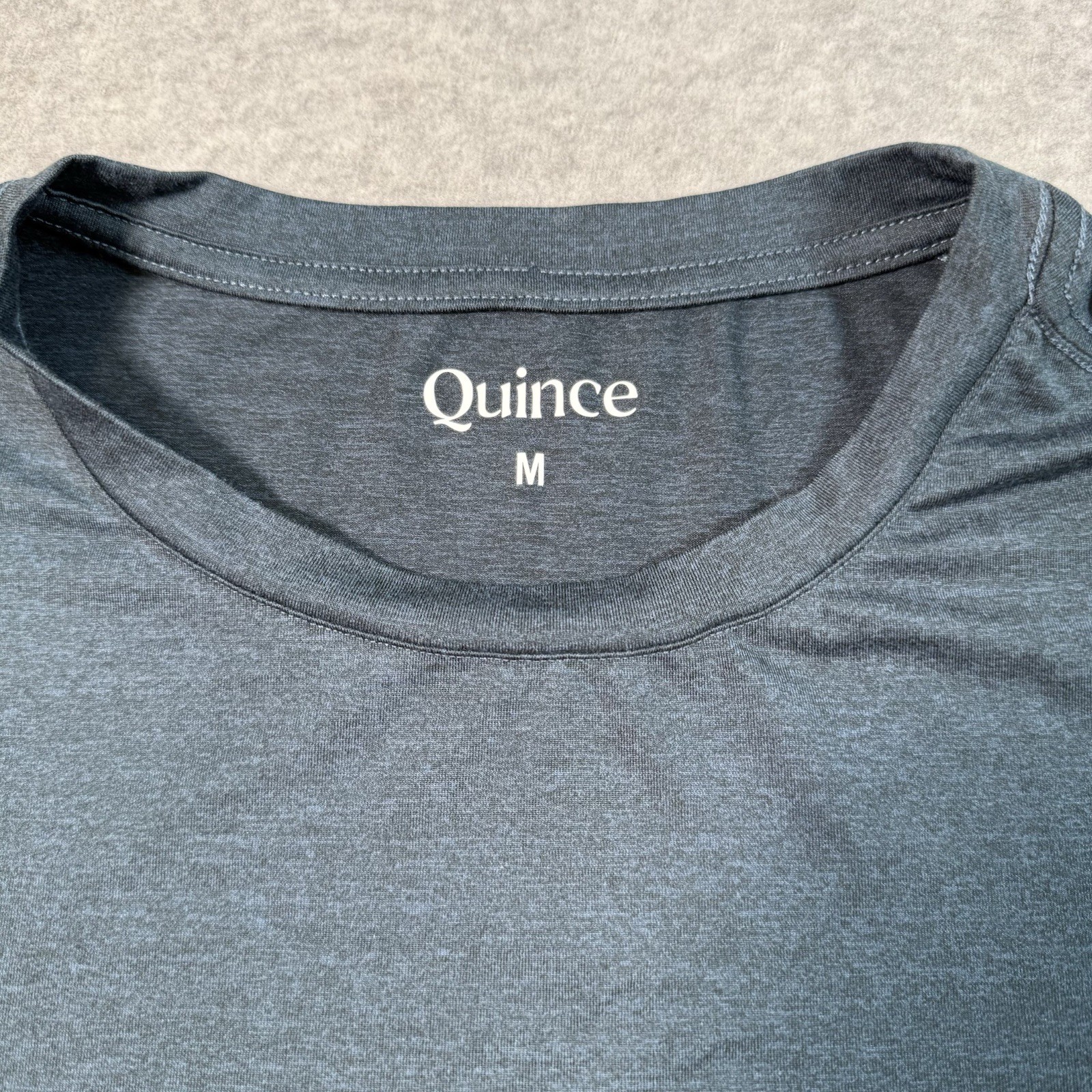 Quince Mens SS T Shirt Polyester Spandex Sz M Preppy Athleisure Eco Conscio