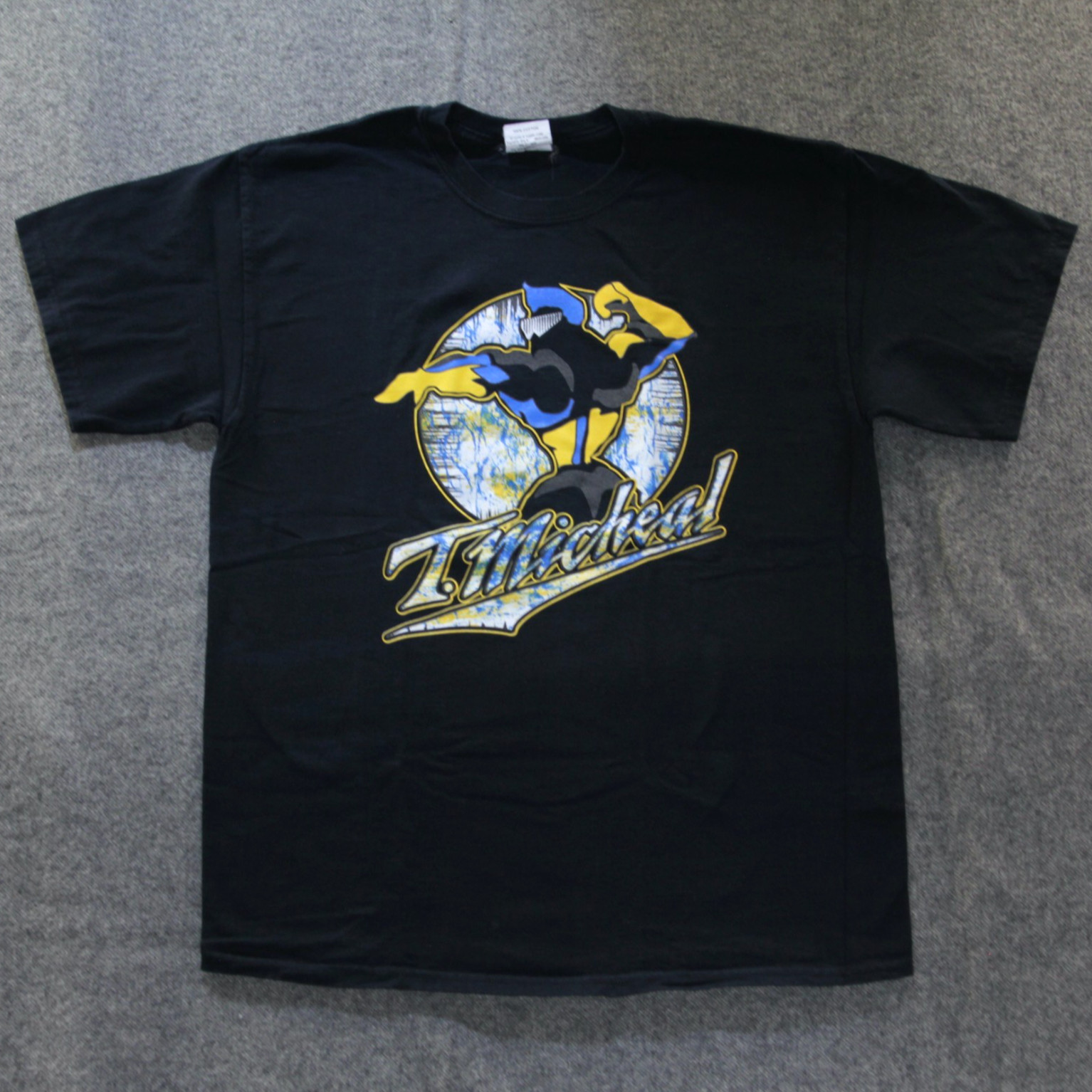 T Micheal T Shirt L Bodybuilding MUSCLE MAN Weightlifting Workout Gym MADE USA