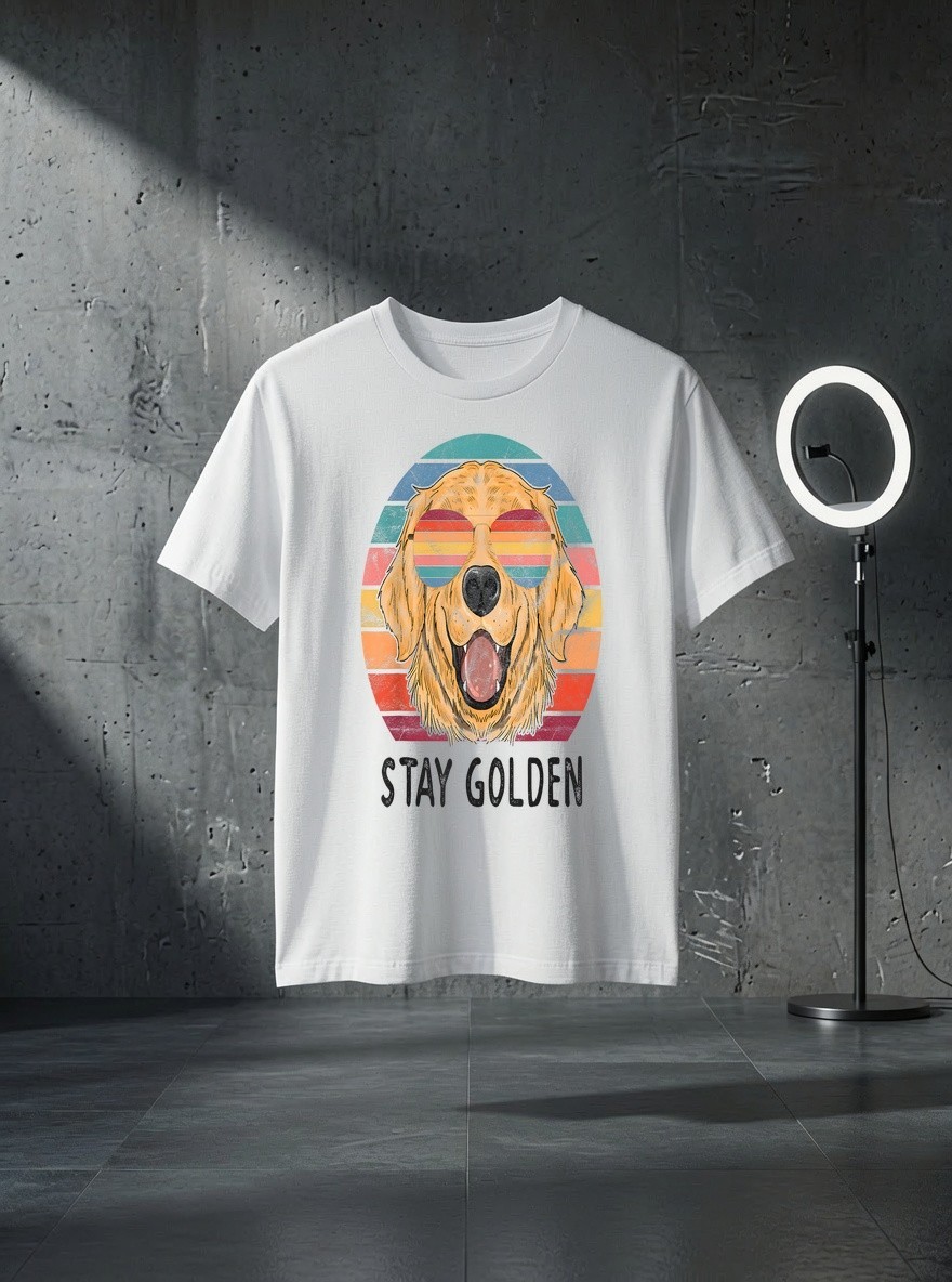 Unisex Stay Golden Retriever Dog Graphic T Shirt Gift