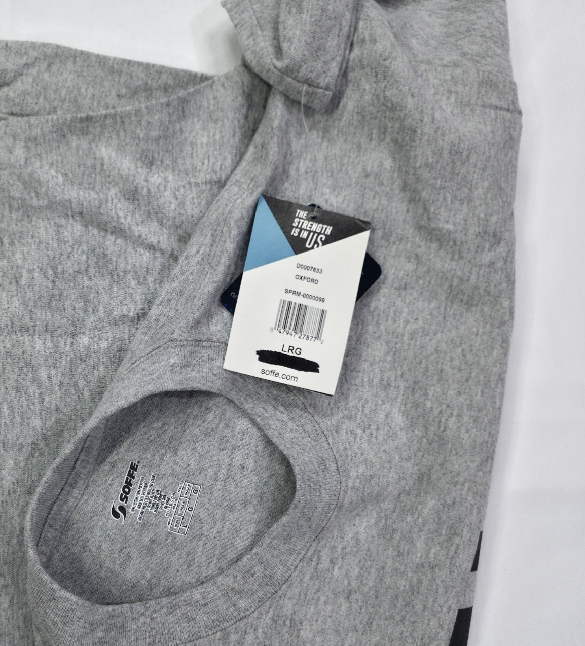 Soffe US Navy T-Shirt Size-Large Grey Crew Neck Basic