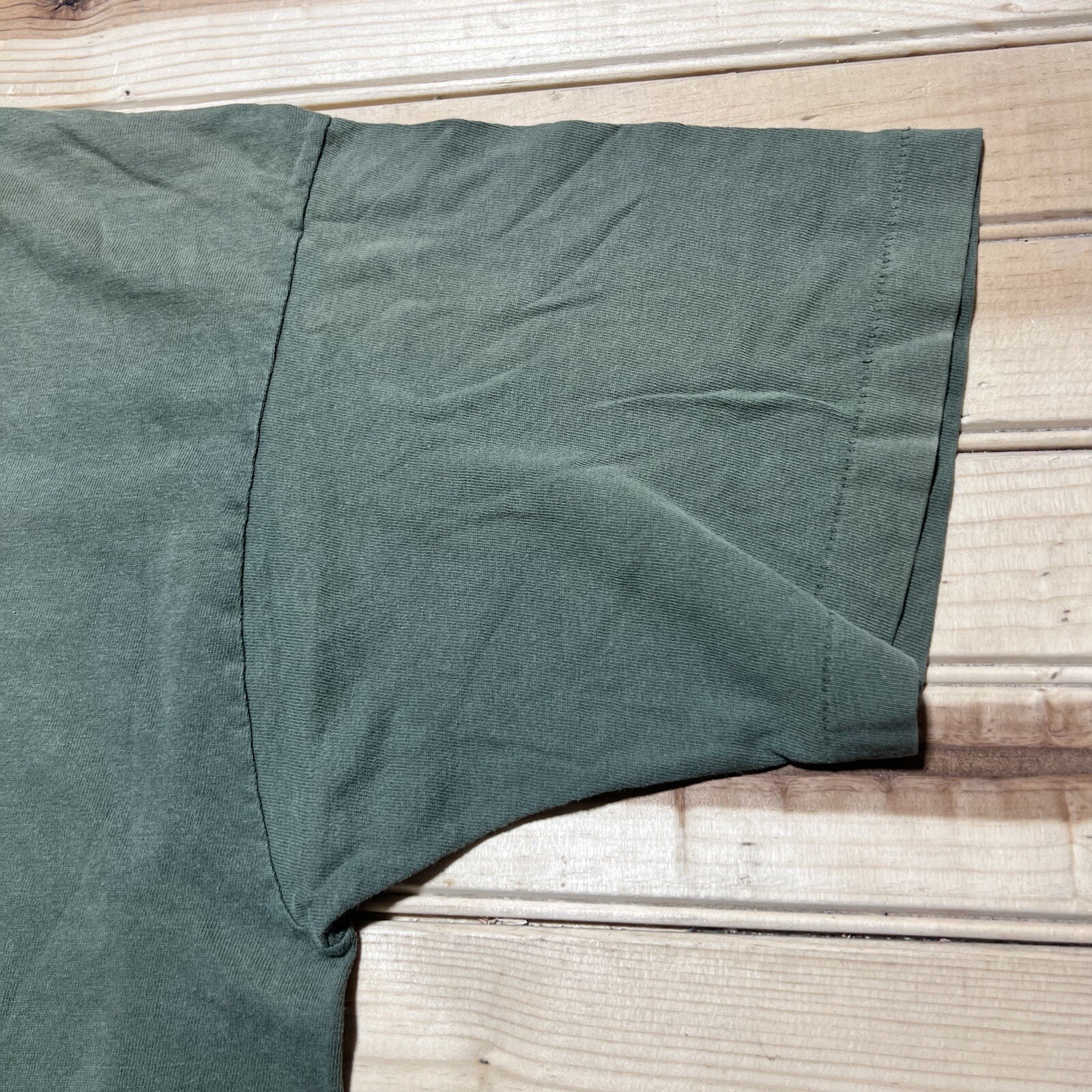 Vintage 90s “ Many Point ” Scout Camp Faded Green Single Stitch Shirt Size XL