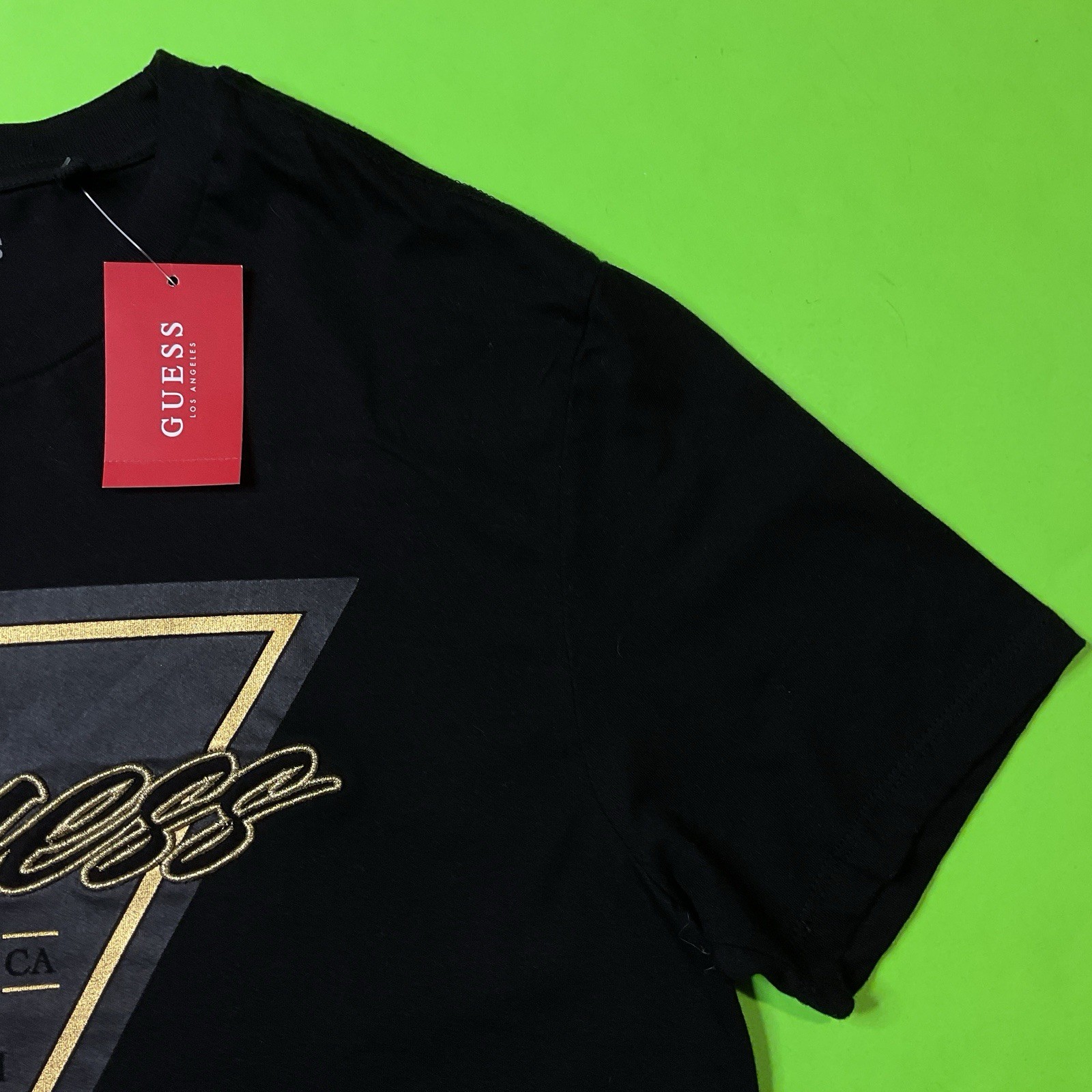 GUESS Los Angeles Men’s Short Sleeve T-Shirt Size LARGE Black 100% Cotton NEW