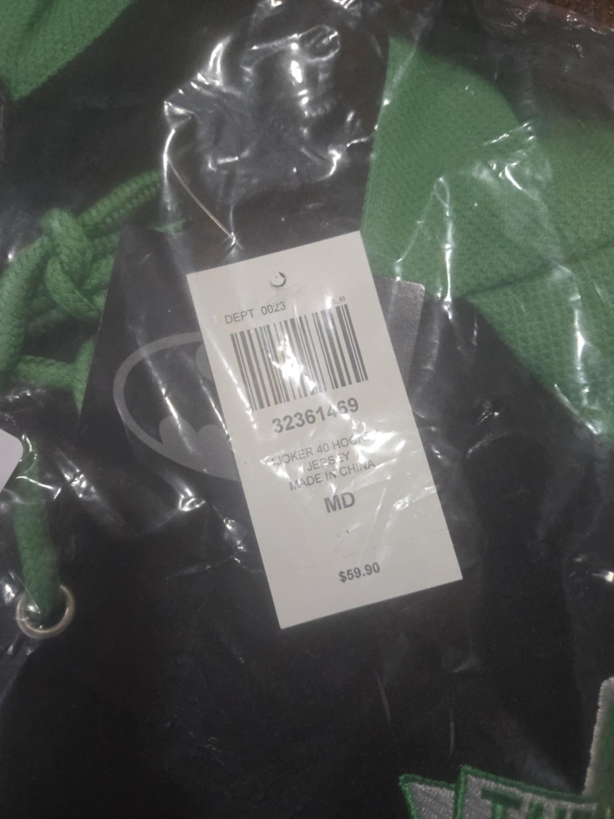 DC Comics Batman The Joker Hooded Men’s MEDIUM Hockey Jersey HOT TOPIC Hoodie