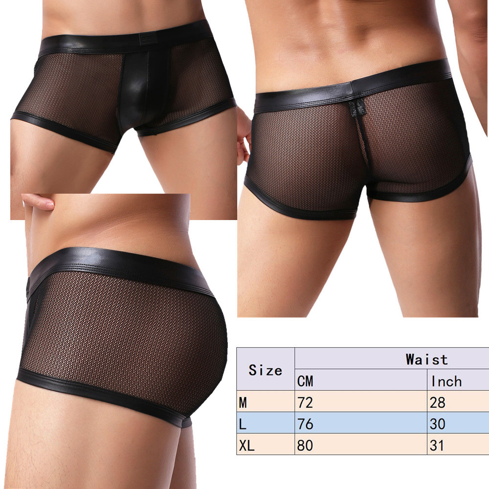 Mens Mesh T-shirt Gym Training Tank Top Fish Net Sheer Sexy Boxers Shorts M L XL