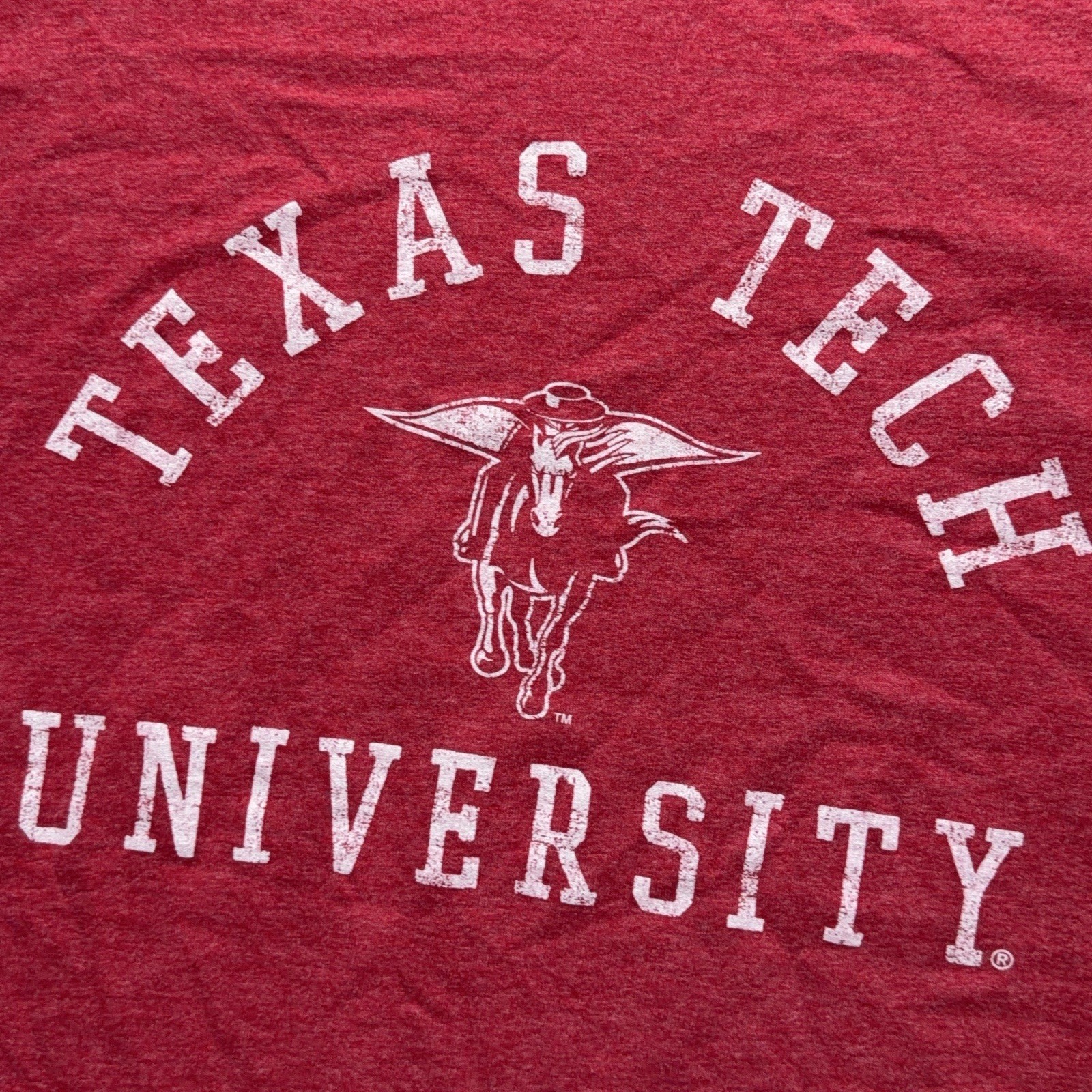 Vintage Mv Sport Mens T-Shirt L Heather Red Texas Tech University Collegiate