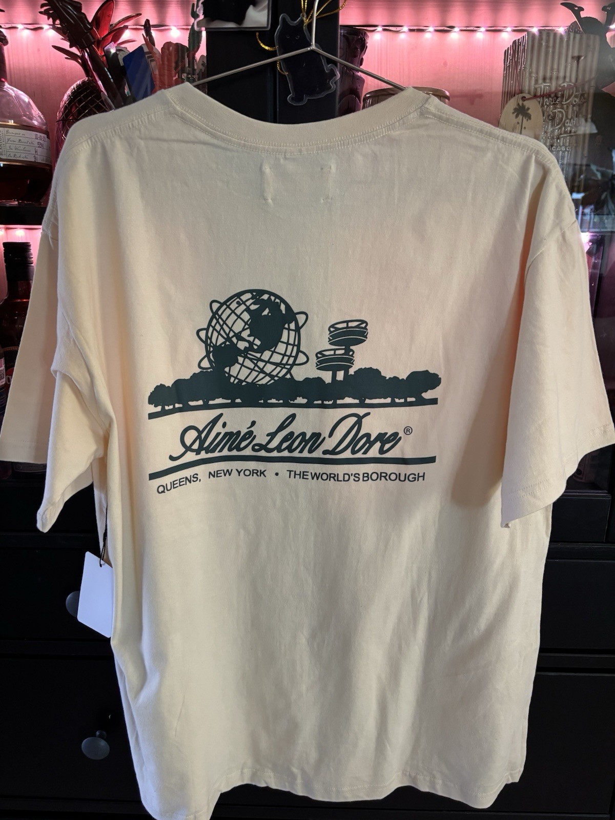 Aime Leon Dore Men’s White Short Sleeve T-Shirt Large Tan