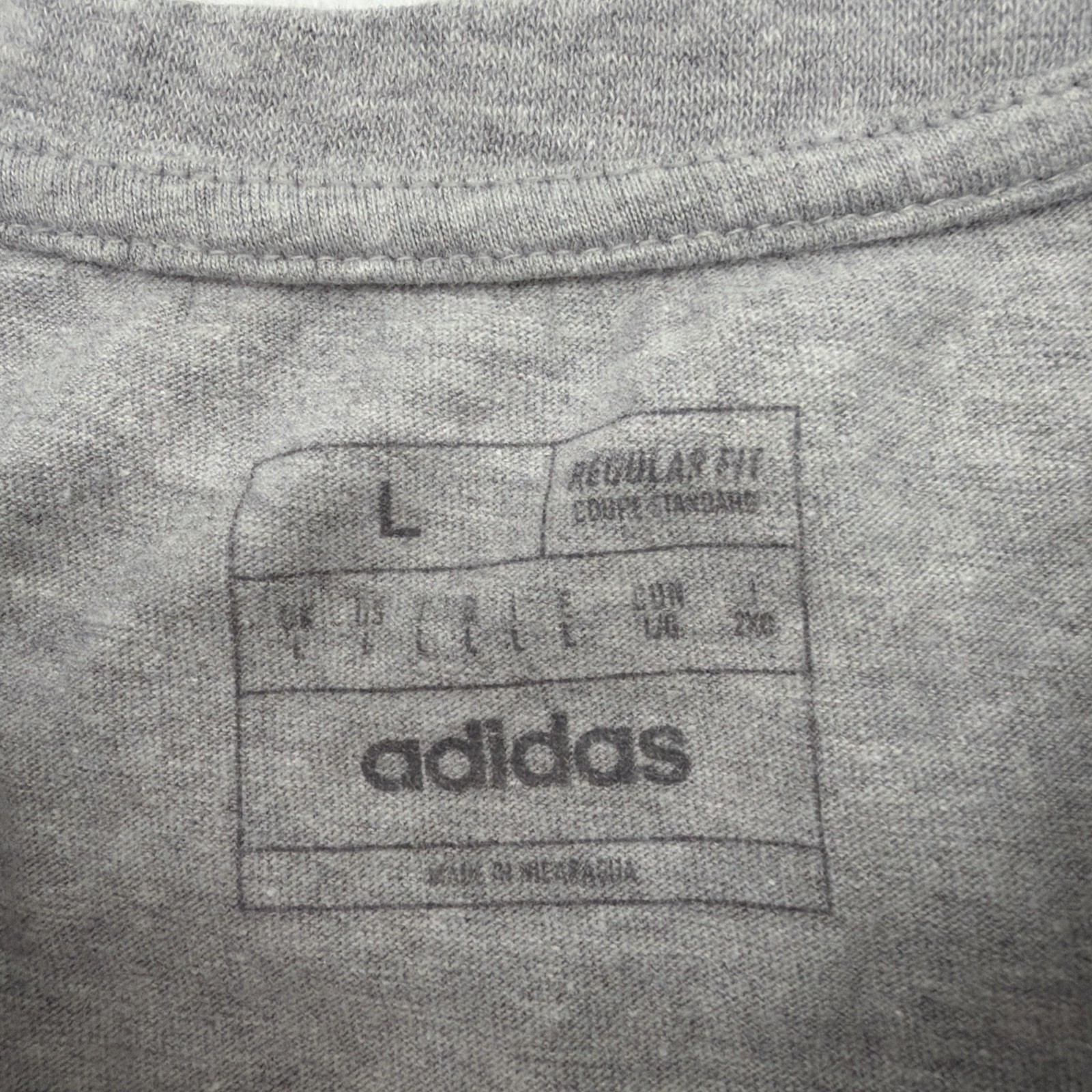 Adidas T-shirt Men L Gray Graphic Print Logo Camo.#48133