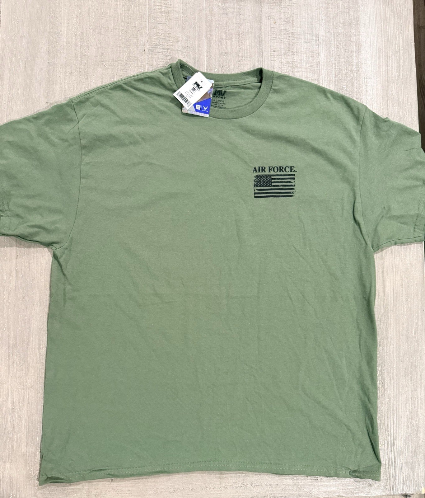 USAF United States Air Force Double Sided OD Green T Shirt Tee – Sz XL – NWT