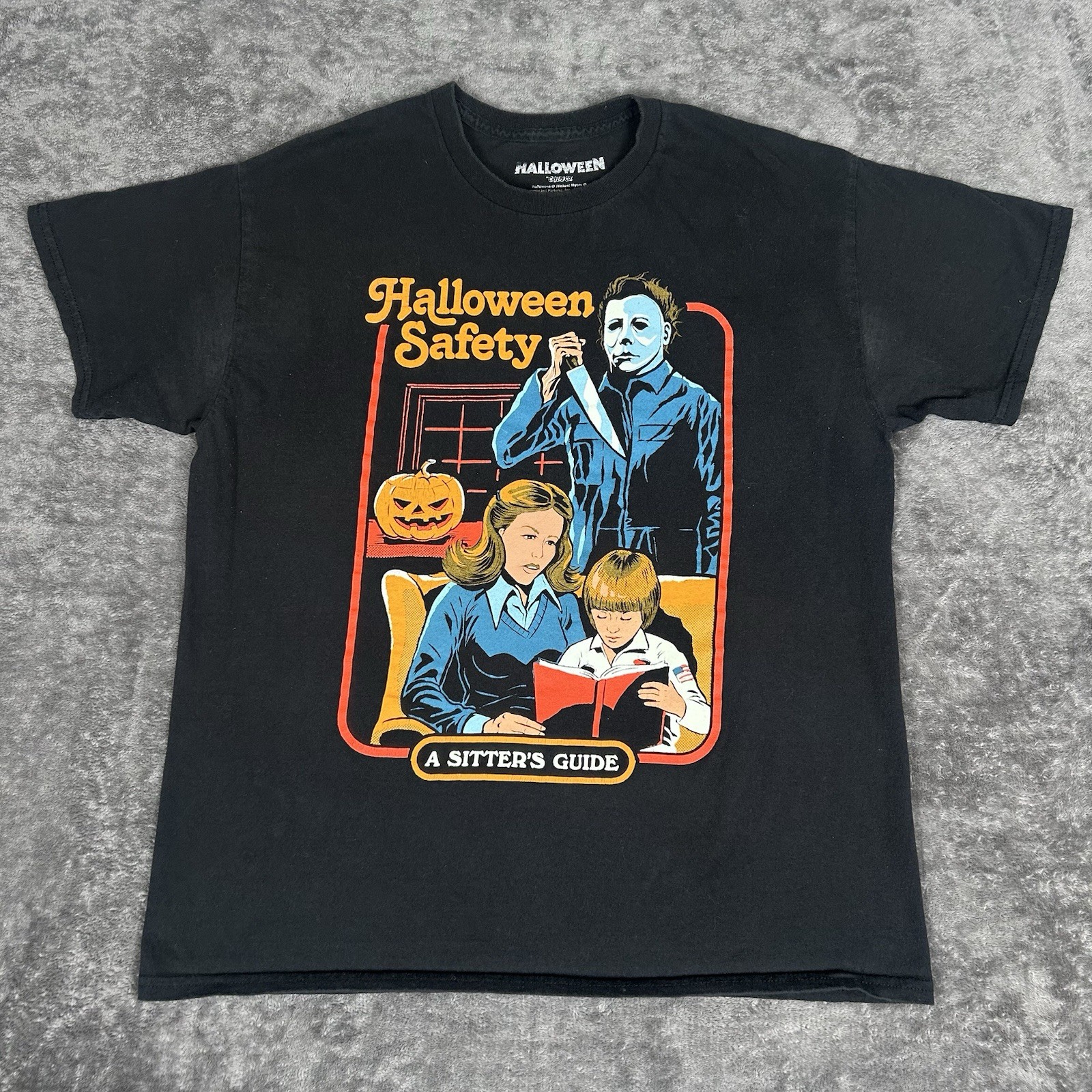Halloween Safety A Sitter’s Guide Michael Myers T-Shirt Large Black