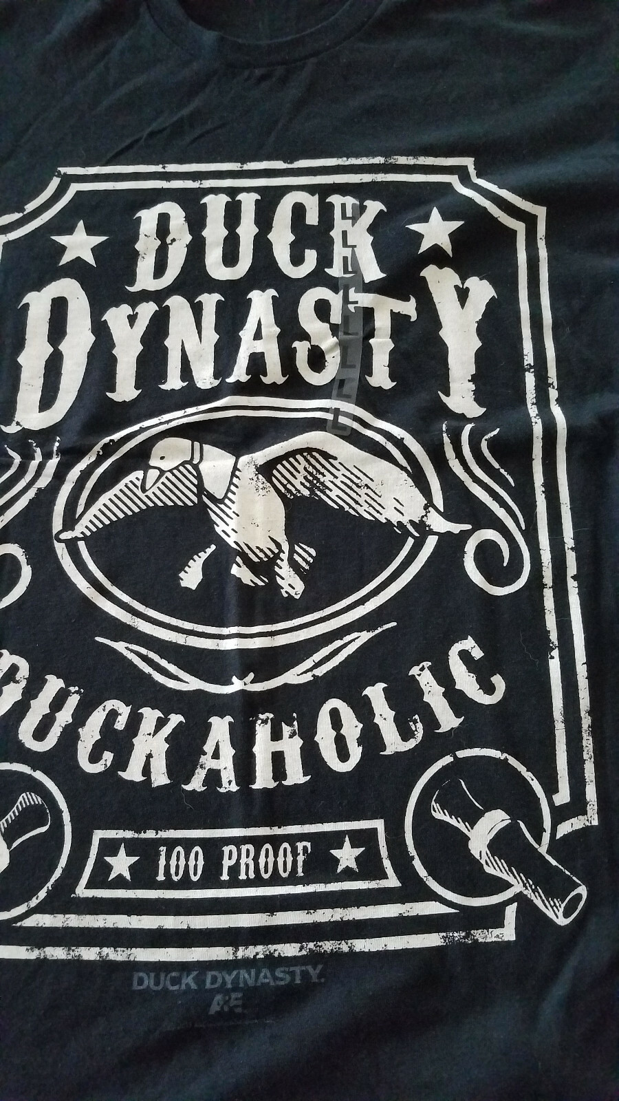 DUCK DYNASTYMENS BLACK Family DUCKAHOLIC LARGE TShirt 100 Proof NEW W/STICKER