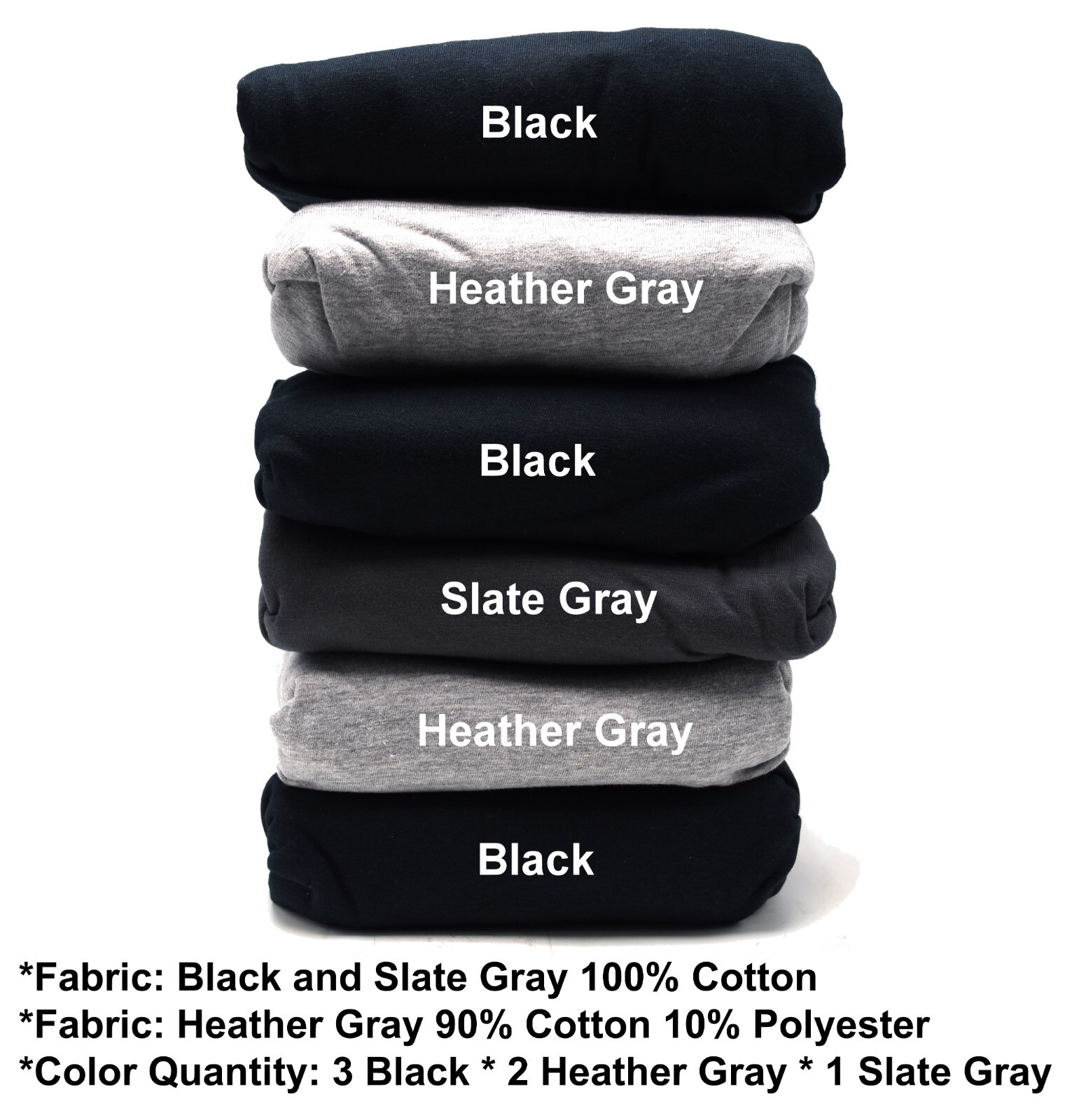6 Fruit Of The Loom XL 46-48 Black Gray Pocket T-Shirts EG 117-122 CM
