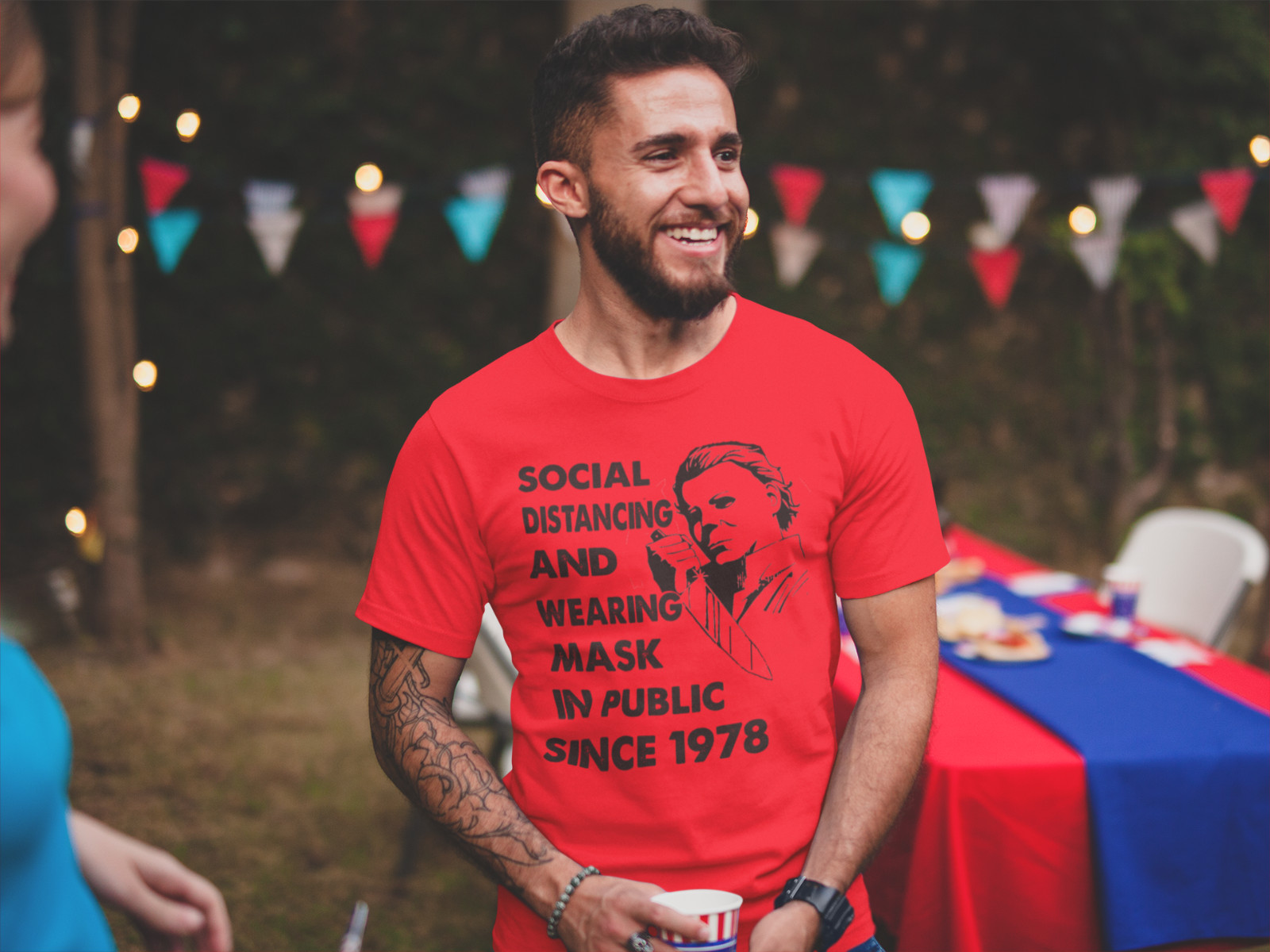 Halloween t-shirt Social Distancing T-shirt Funny Horror Masks Sarcastic T-Shirt