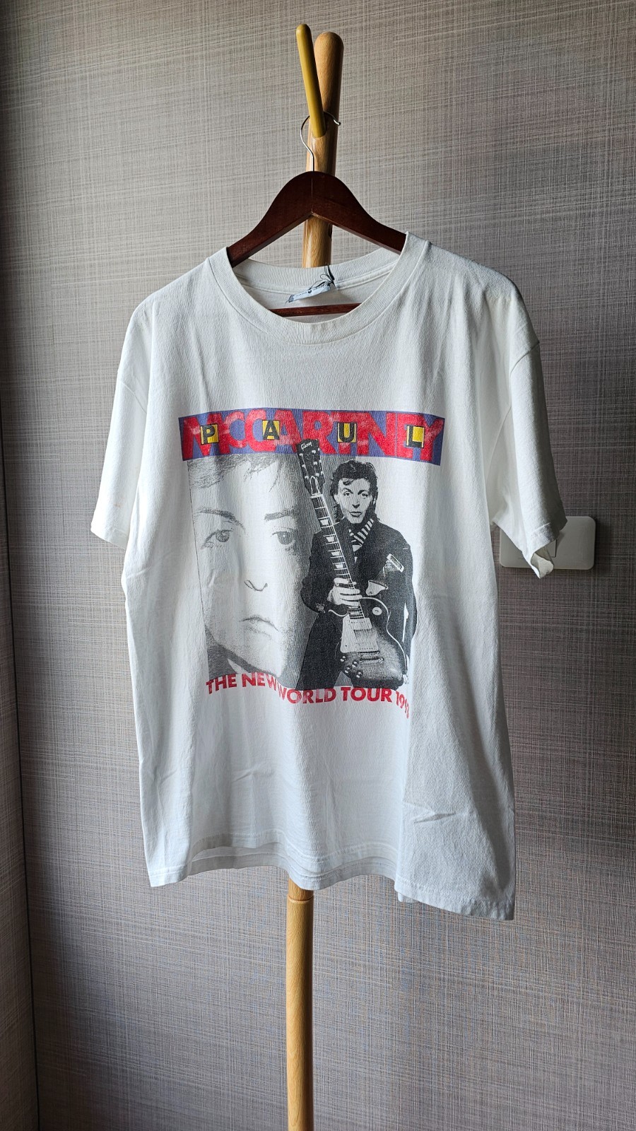 Vintage 1993 Paul McCartney Tour T Shirt Rare The Beatles Back Print USA Made L