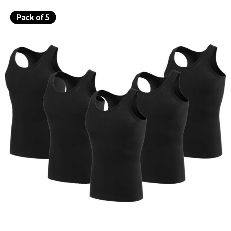 1-5 Pack Men 100% Cotton Tagless Ribbed Tank Top A-Shirt Wife Beater Undershirt