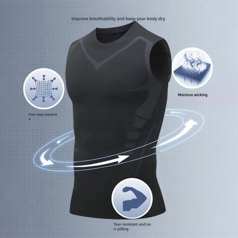 Shaperluv Male Shaper Tank Chest Gynecomastia Compression Tank Top