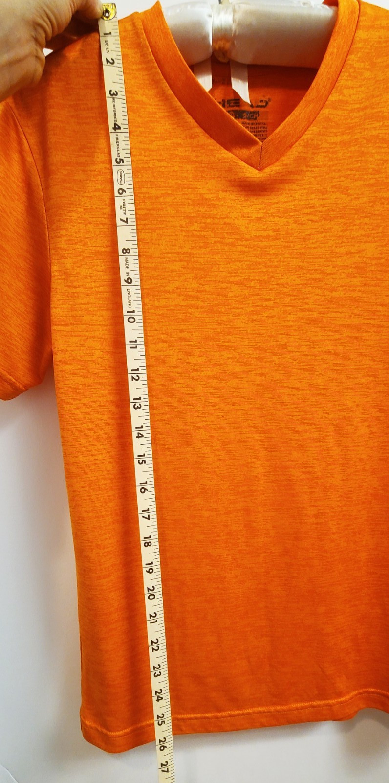 HEAD HYPERTEK Digital Print Orange V-Neck Short Sleeve Athletic T-Shirt *SMALL