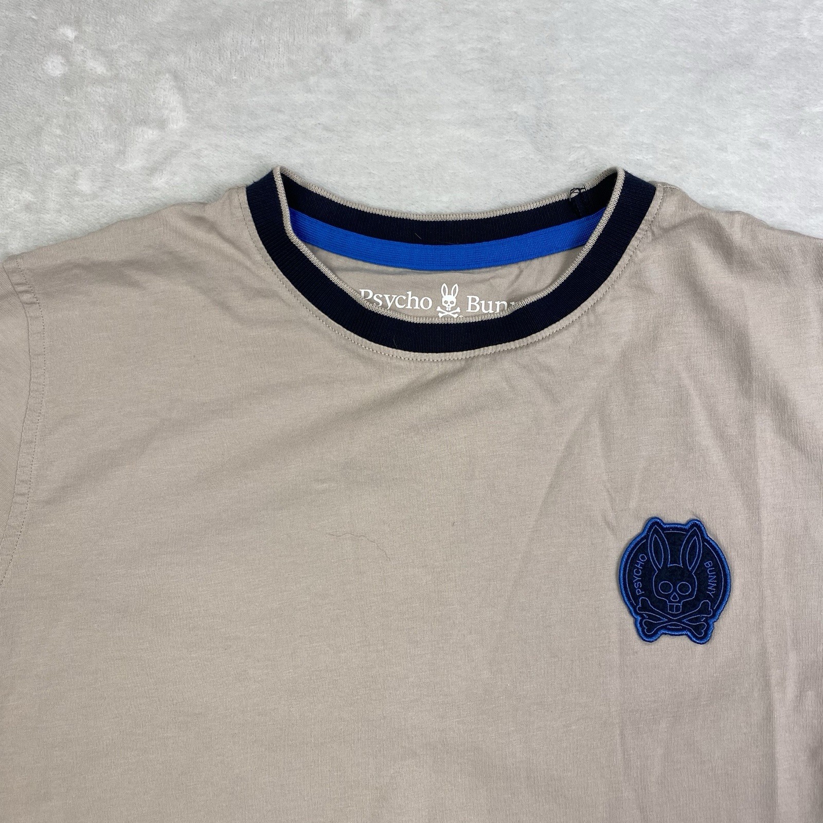 Psycho Bunny Crest Logo Tee Contrast Collar Premium Basics Streetwear Shirt M