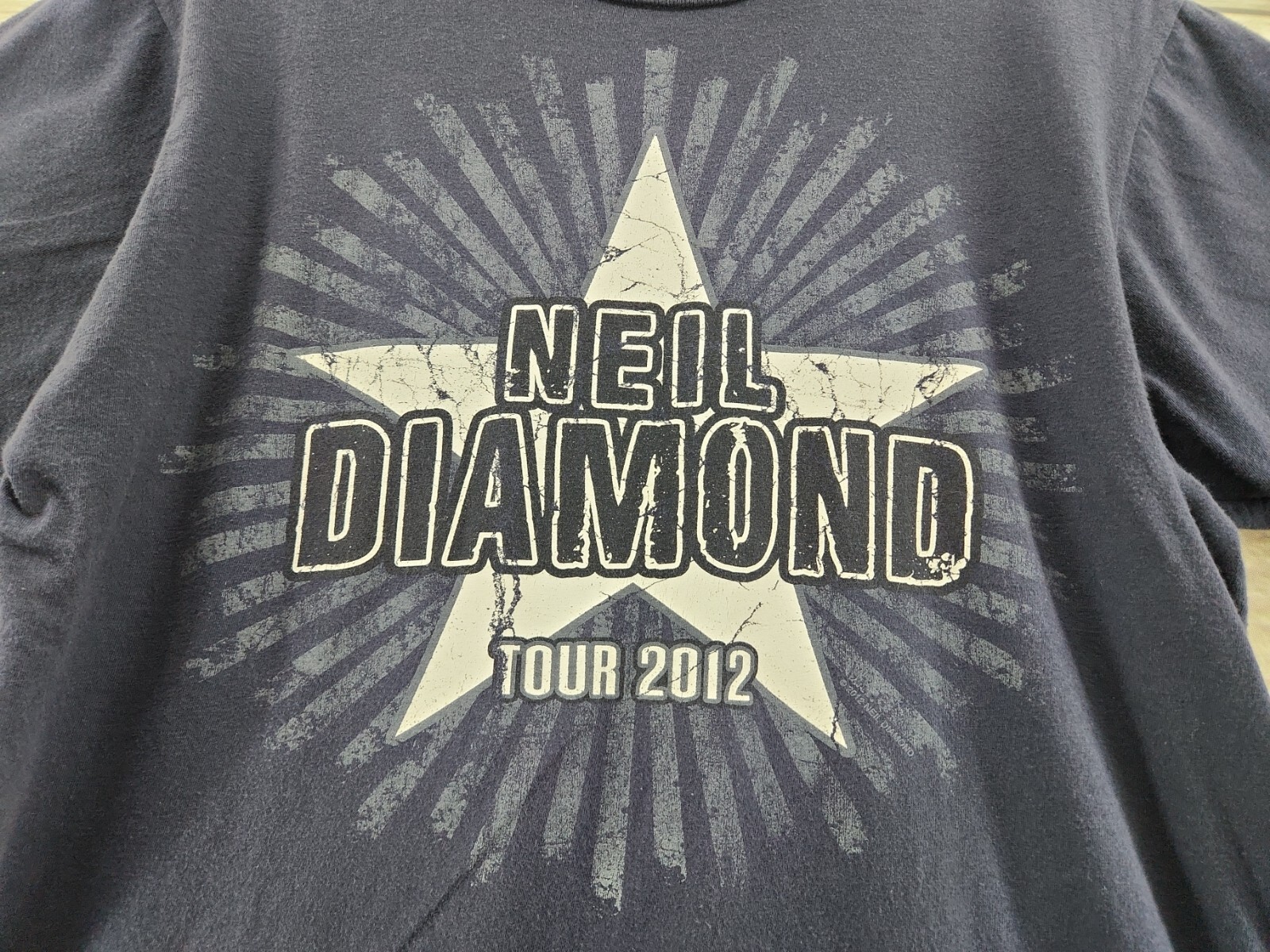 Neil Diamond 2012 Tour Star Blue Crewneck Concert T Shirt Adult Size Medium M