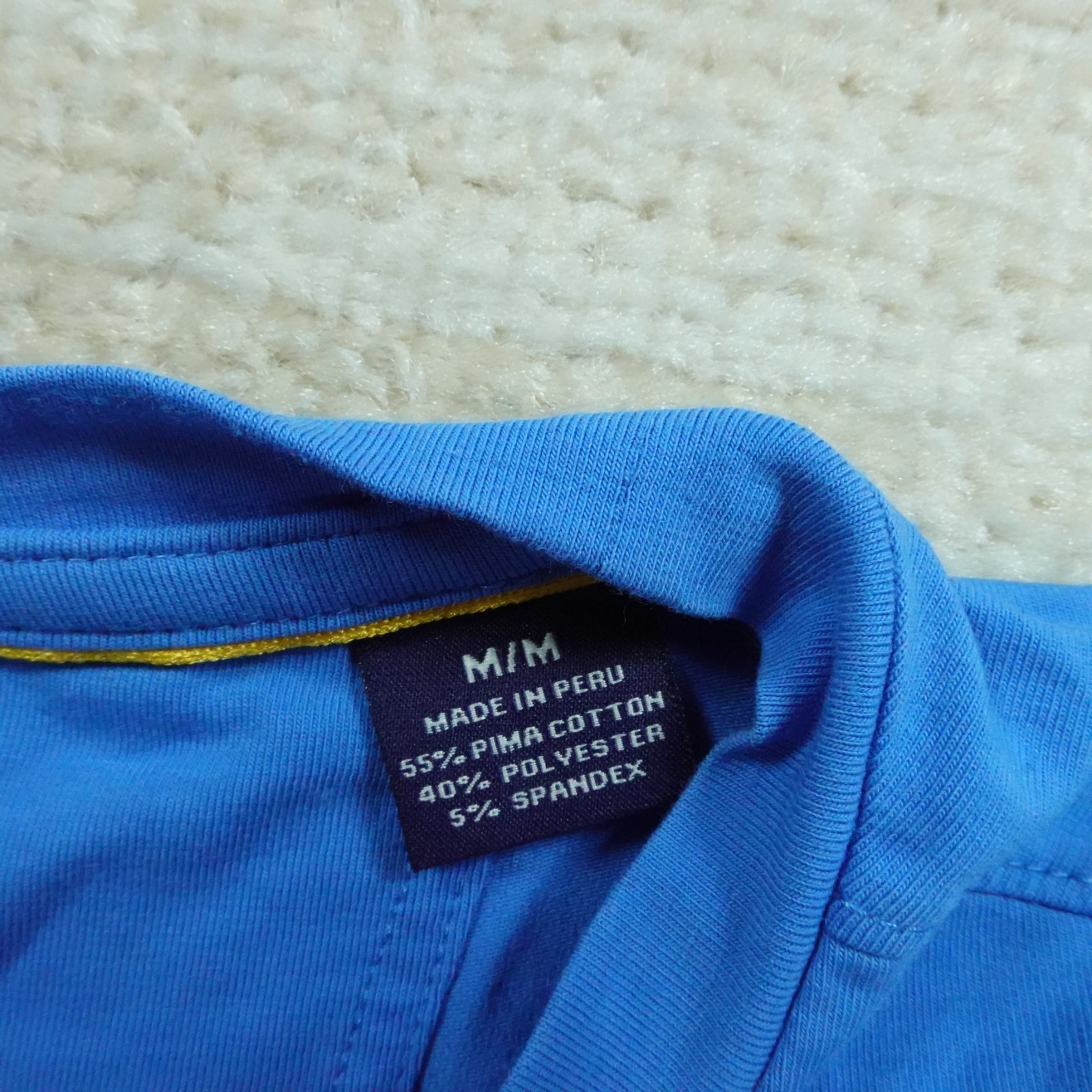 Tommy Bahama Shirt Mens Medium Blue Island Zone UPF50 Pima Cotton Blend
