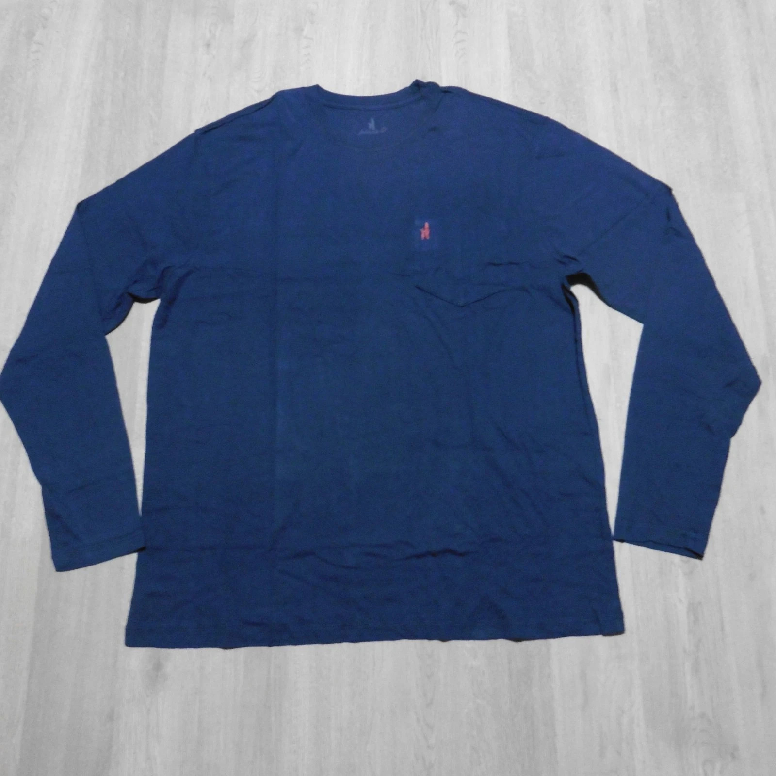 Johnnie-O Men’s XL Coastal Way Crewneck T-Shirt Navy Blue LS Graphic Print