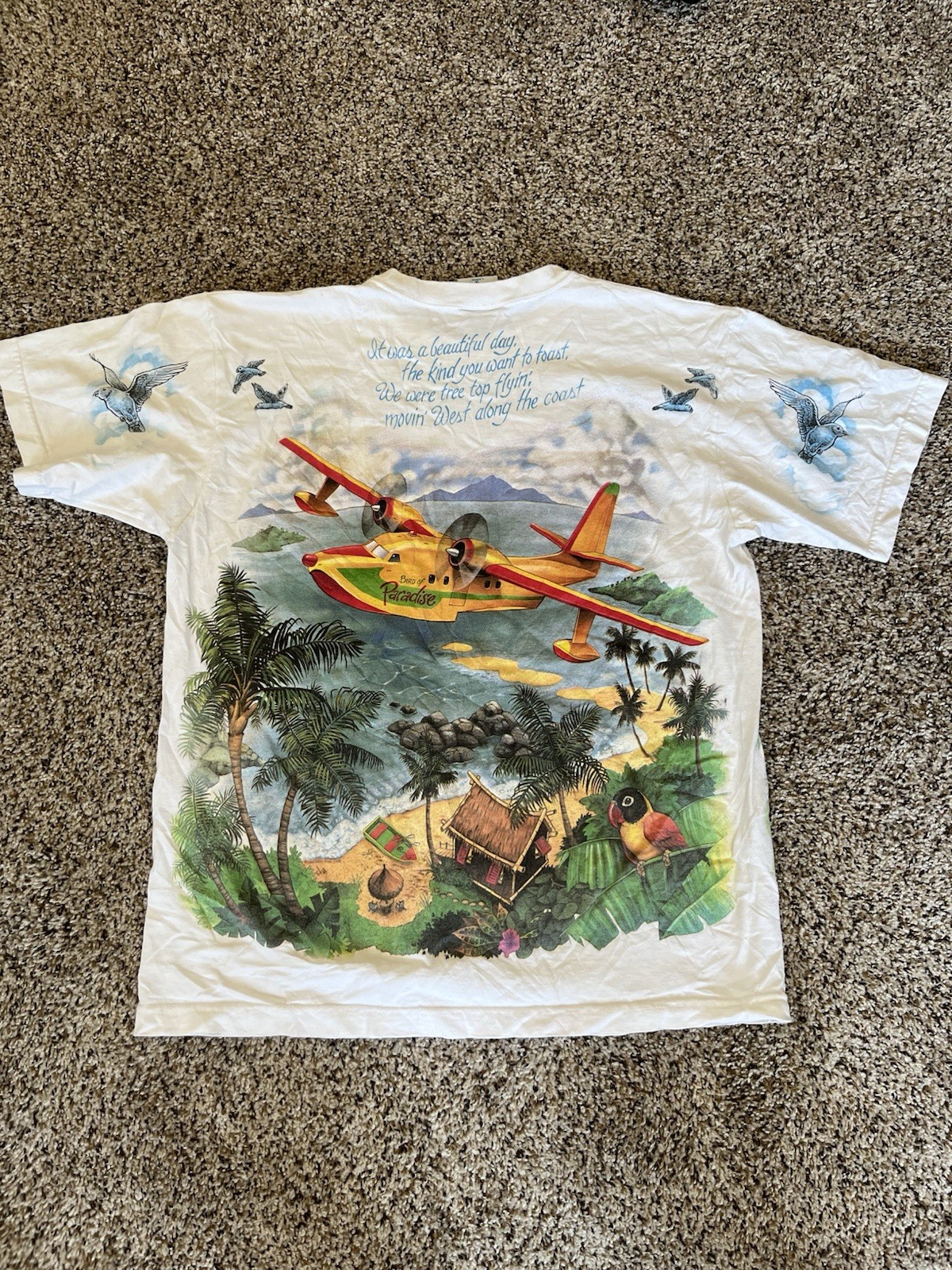 Vtg Size L Bermuda Island Tropical Paradise Short Sleeve Graphic Souvenir Tee