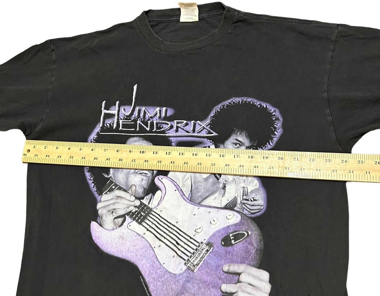 Vtg 90s Jimi Hendrix T-shirt Touch Tunes Size XL Purple Black Wild Oats USA Tee