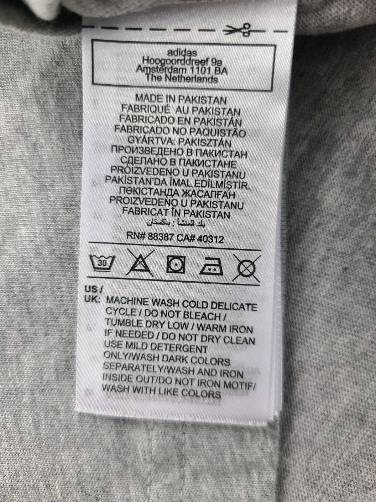 adidas ORIGINALS CALIFORNIA 3 STRIPES TREFOIL HEATHER GREY Tee Men’s Large NWT