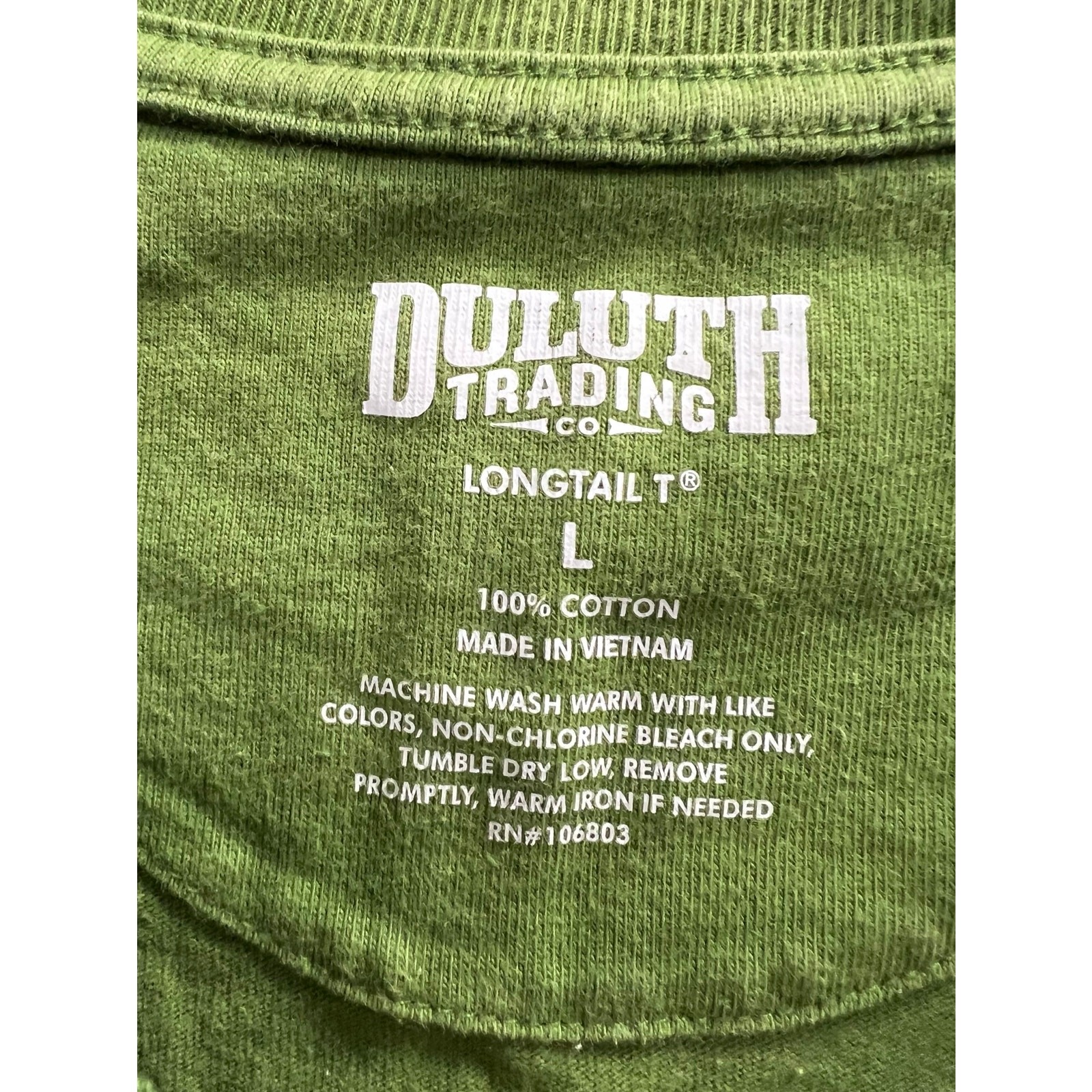 DULUTH TRADING CO. Longtail heavy lime green ombre tee sz L SEE DESCRIPTION