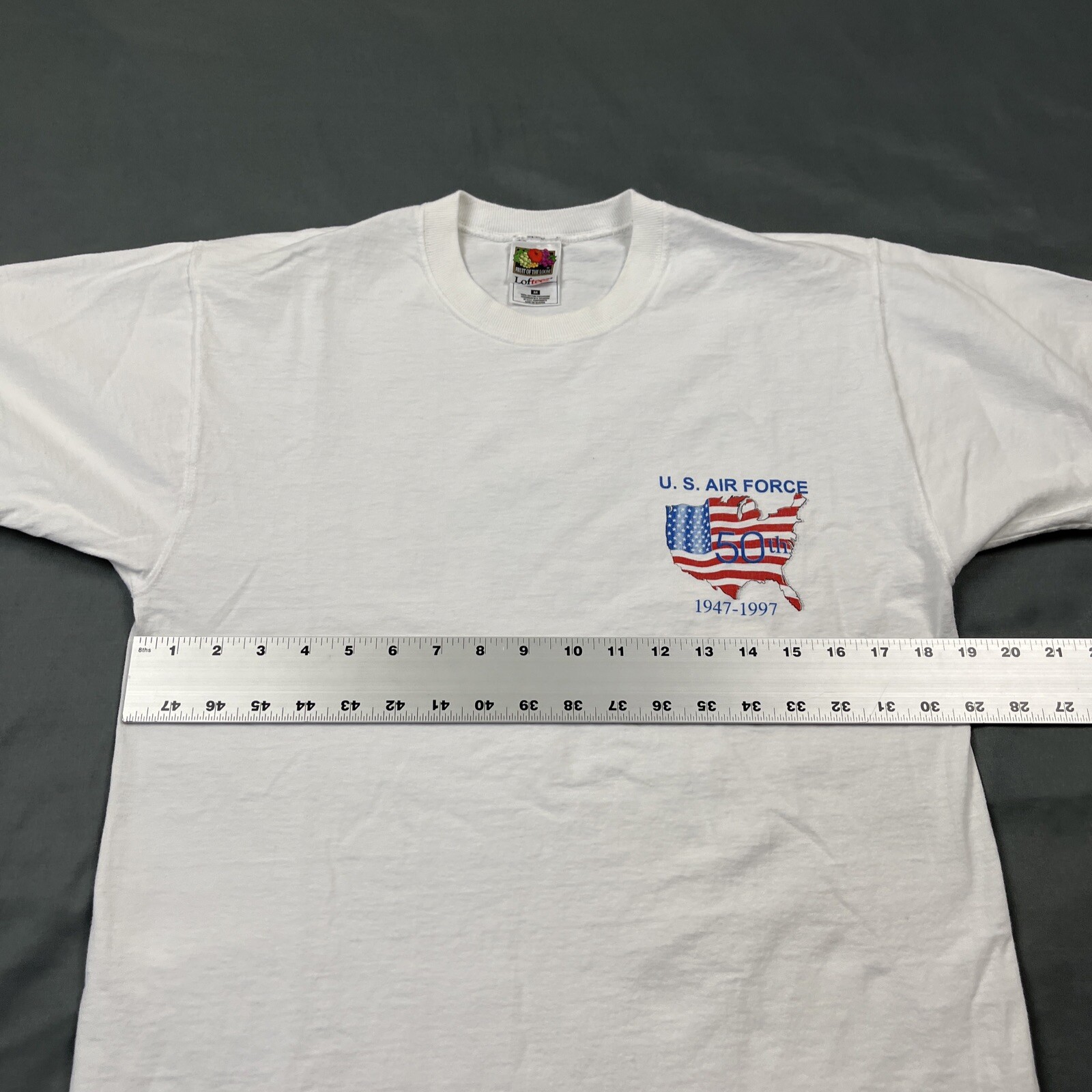 Vintage US Air Force 50 Year Anniversary 1997 White T-Shirt Medium Double Sided