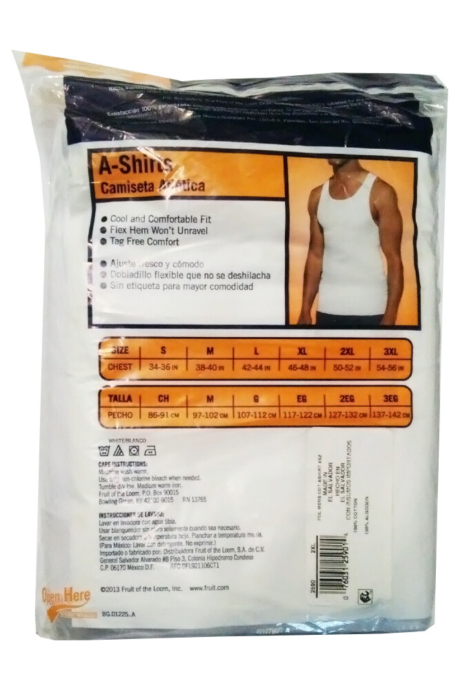 Fruit Of The Loom Men’s Multi Pack Tank Top Tag-Free Cotton Athletic A-Shirts