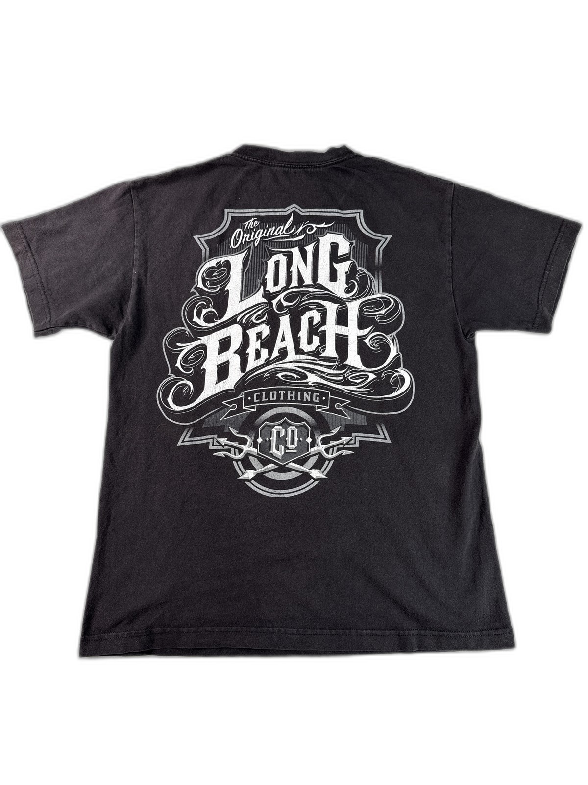 Long Beach Clothing Brewing Logo Graphic Tee M Black Cotton Regular Fit 100
