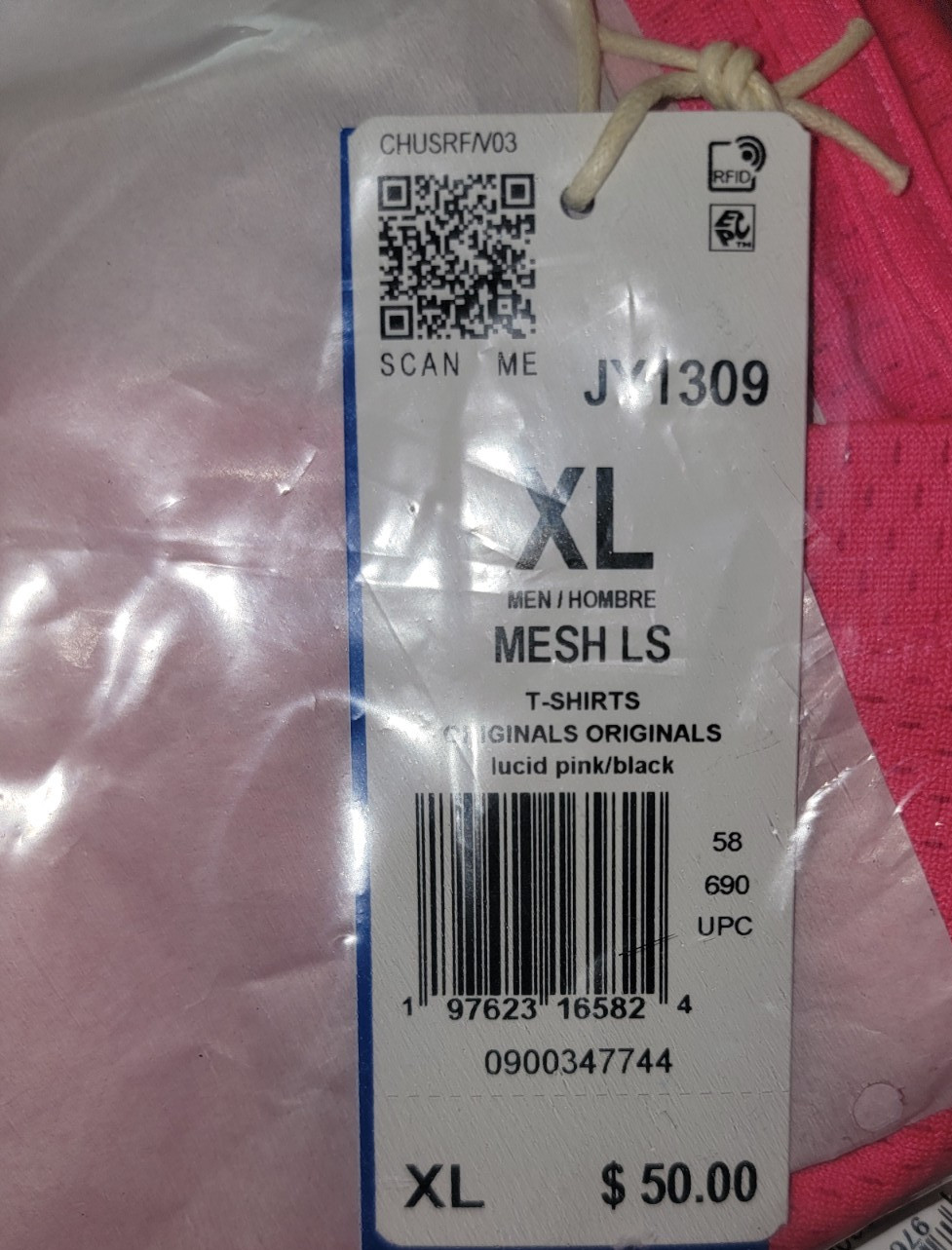 NEW MENS ADIDAS ORIGINALS MESH LONG SLEEVE TREFOIL SHIRT ~ SIZE XL #JY1309