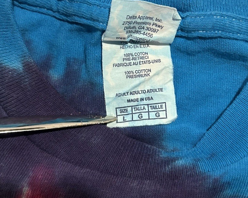 Liquid Blue Freedom Multi color Tie Dye T-Shirt Size Large Made In USA New