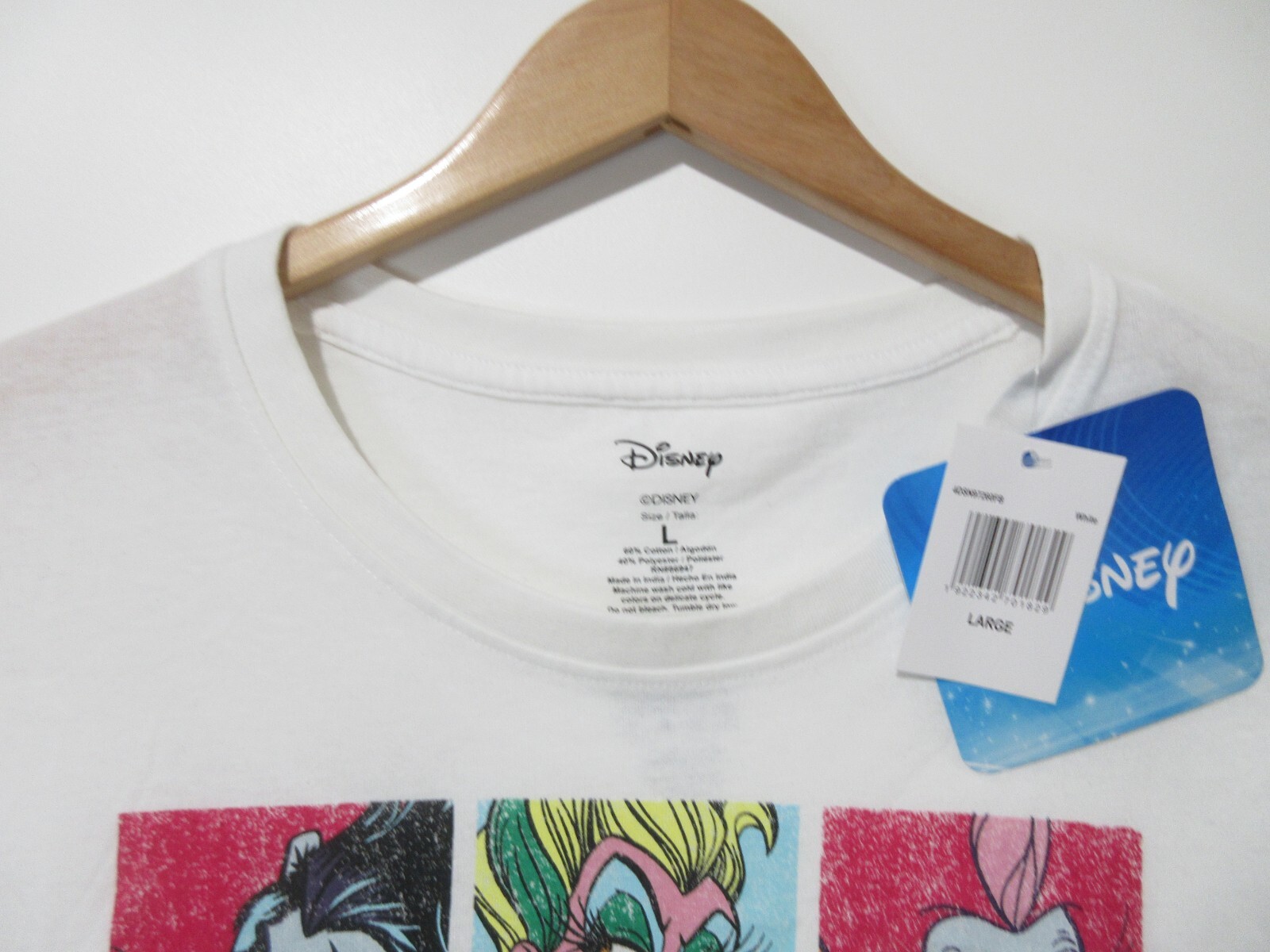 Sz L Disney Villains VILLIAN ERA T-Shirt Adult White Unisex Cotton/Poly Graphic