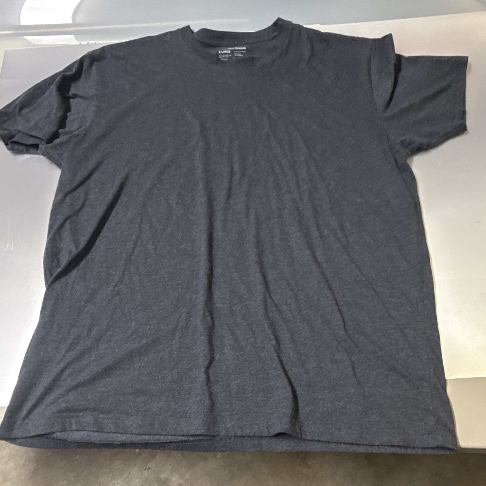 Fresh Clean Tees Men’s XL Gray Cotton/Poly Jersey Solid Logo Crew Neck SS Tee