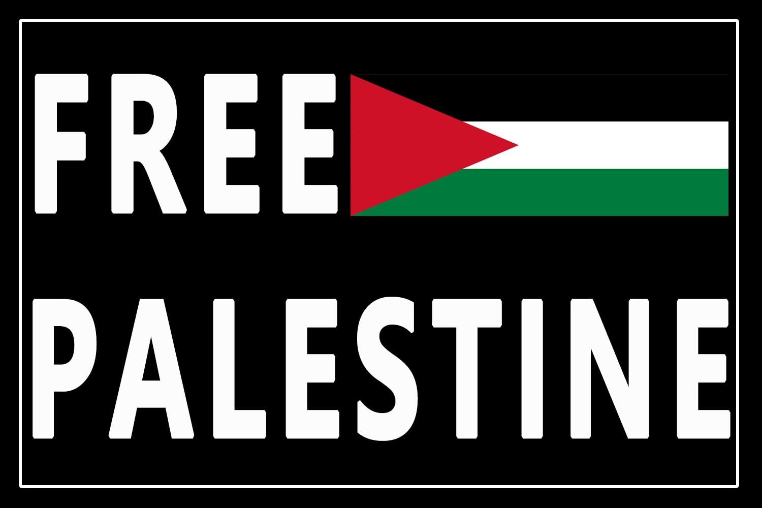 10 Pack Free Palestine Gaza Flag Arabic Freedom for Palestinians Stand Black