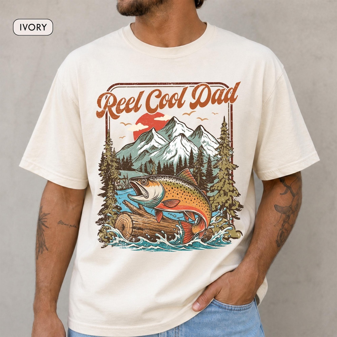 Comfort Colors Reel Cool Dad Fishing Shirt Father’s Day Gift For Husband Men Tee