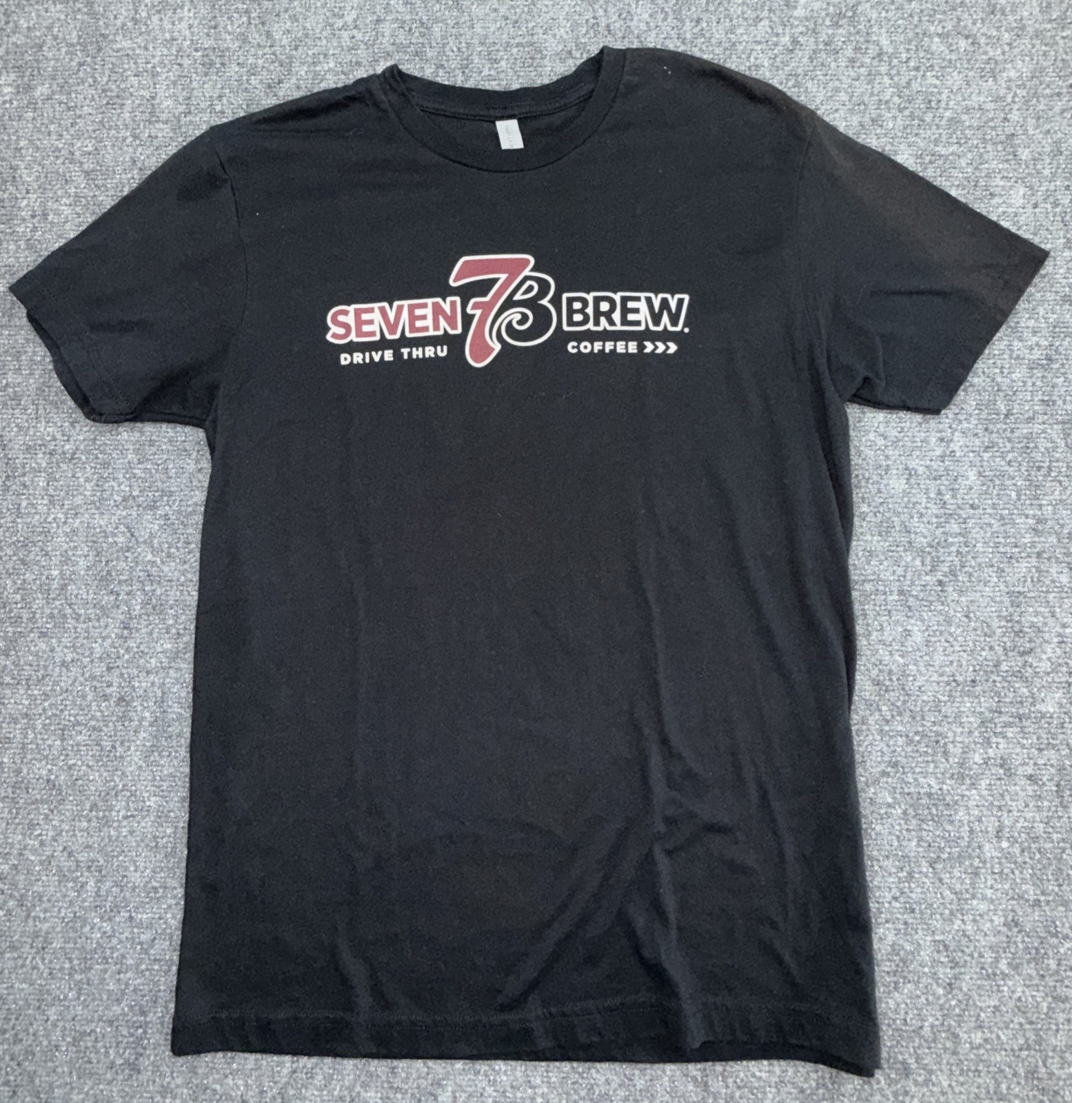 7 Brew Drive Thru Coffee Black Mens Shirt Tee Size Medium