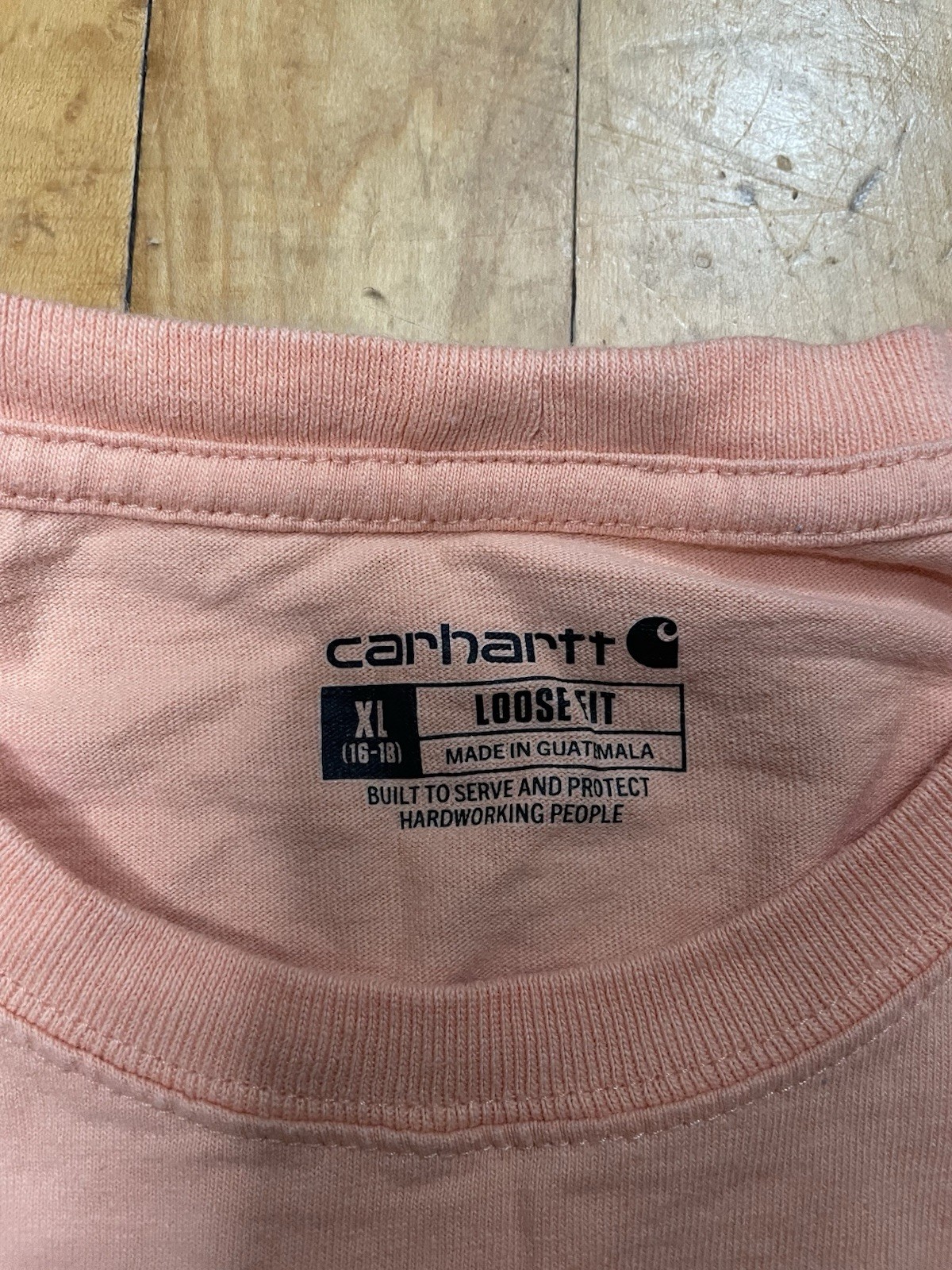 Carhartt Women’s XL Pink & Black Solid Crew Neck Pocket T-Shirts Lot of 2