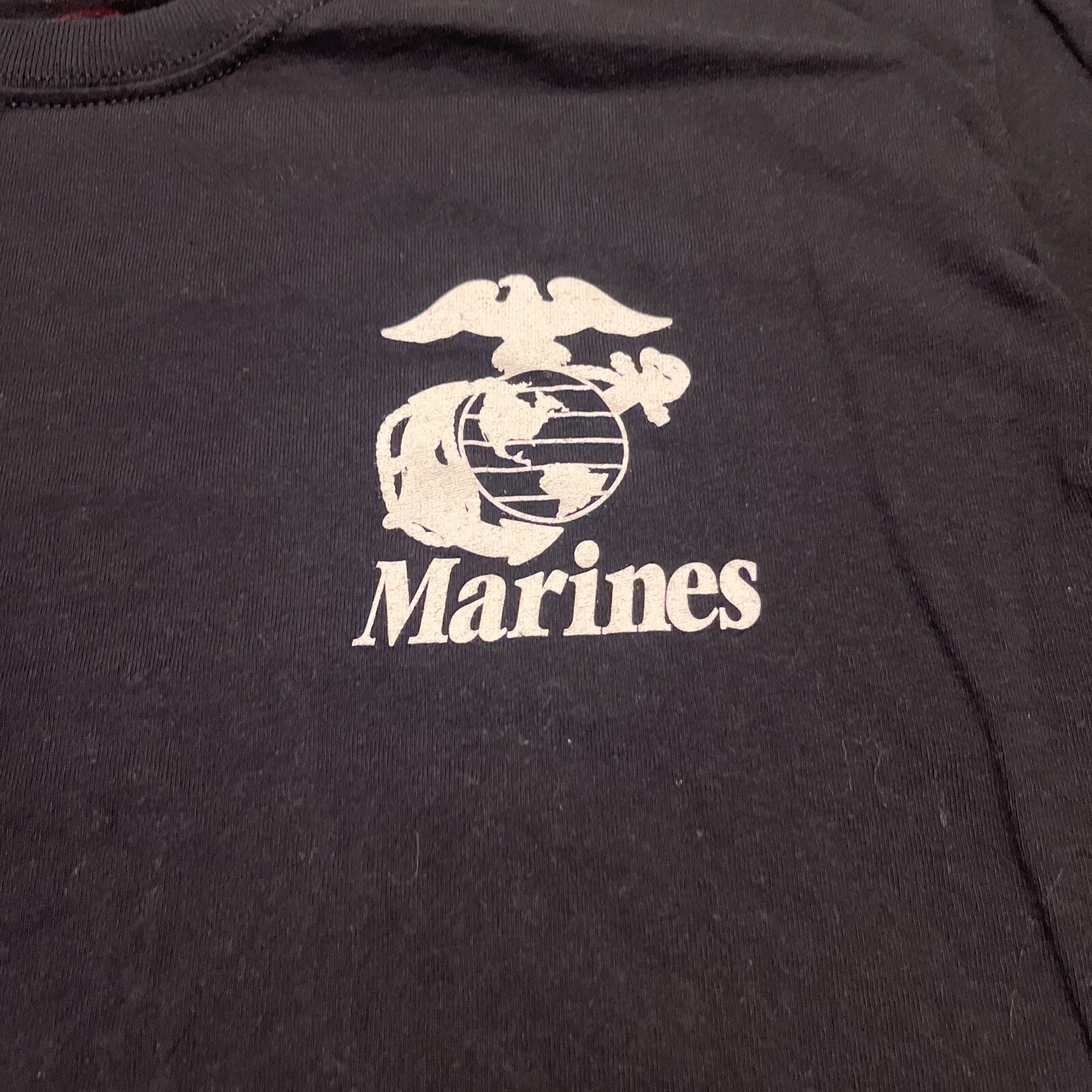 Men’s Medium United States Marines Black Double Sided Graphic Print T Shirt Top