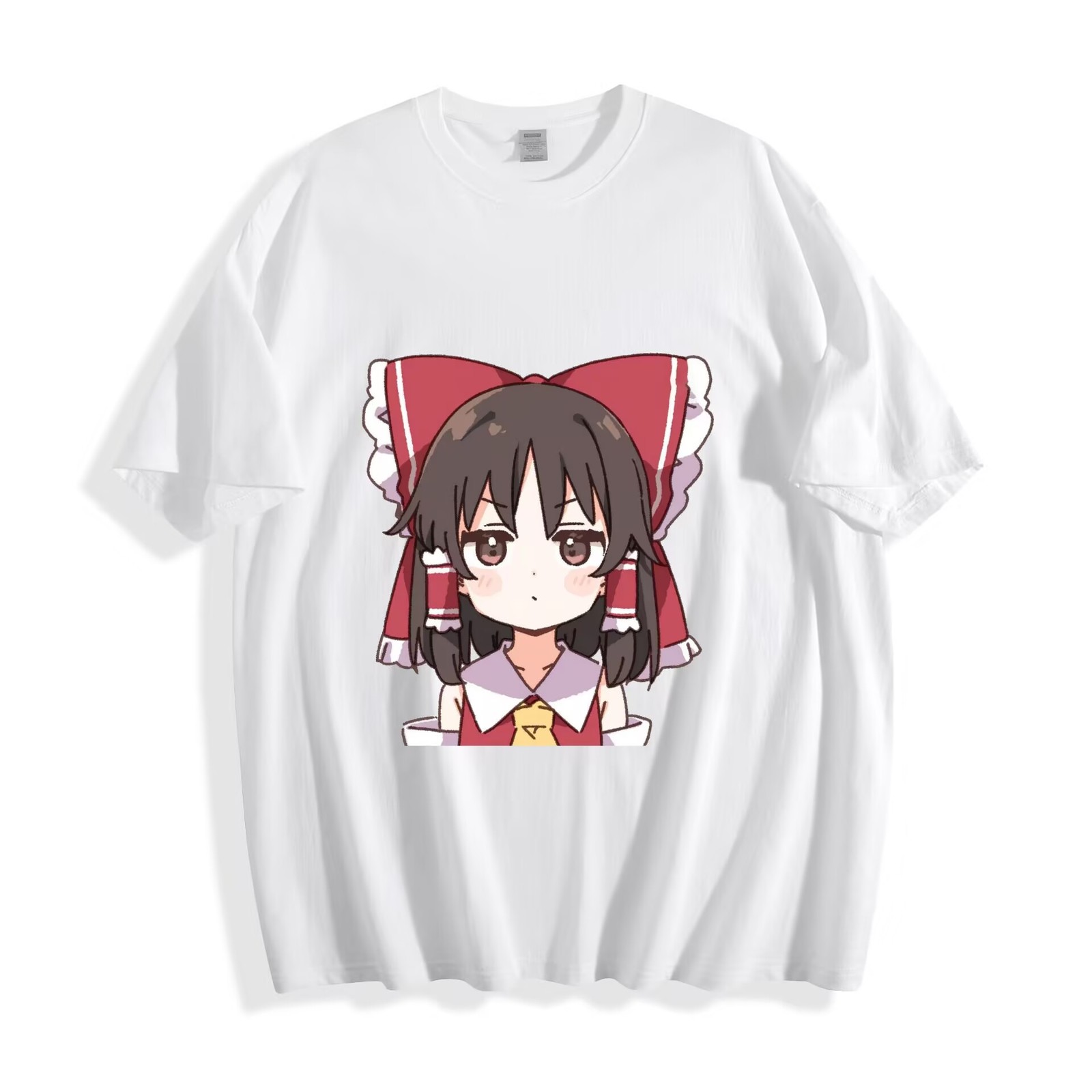 Touhou Project Reimu Hakurei T-Shirt – Chibi Portrait Red Bow Design Unisex Tee