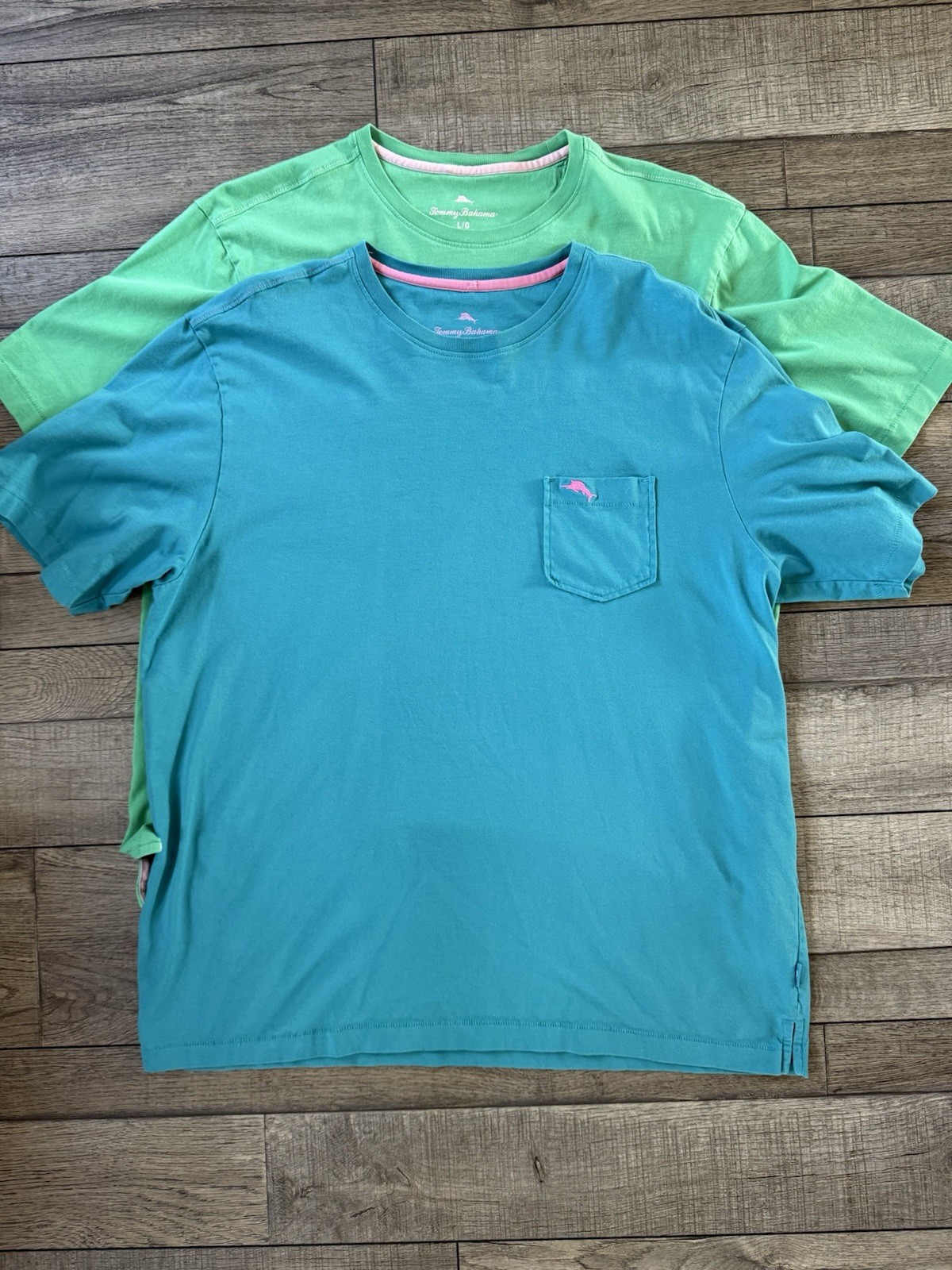 Tommy Bahama Men’s Lot of 3 Solid Pocket Logo Short Sleeve Crew T-Shirts L/G