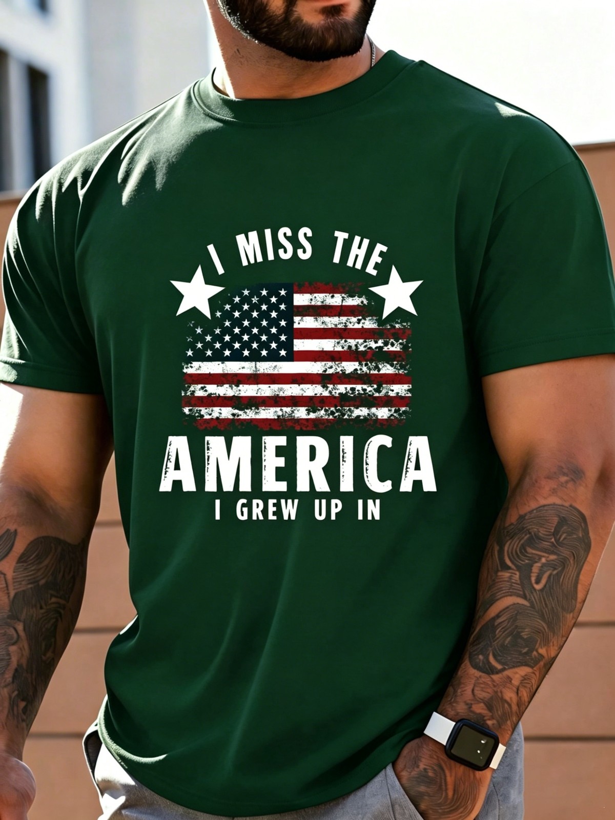 “I Miss The America I Grew Up With” Flag 250th Patriotic T Gift For Dad Friends