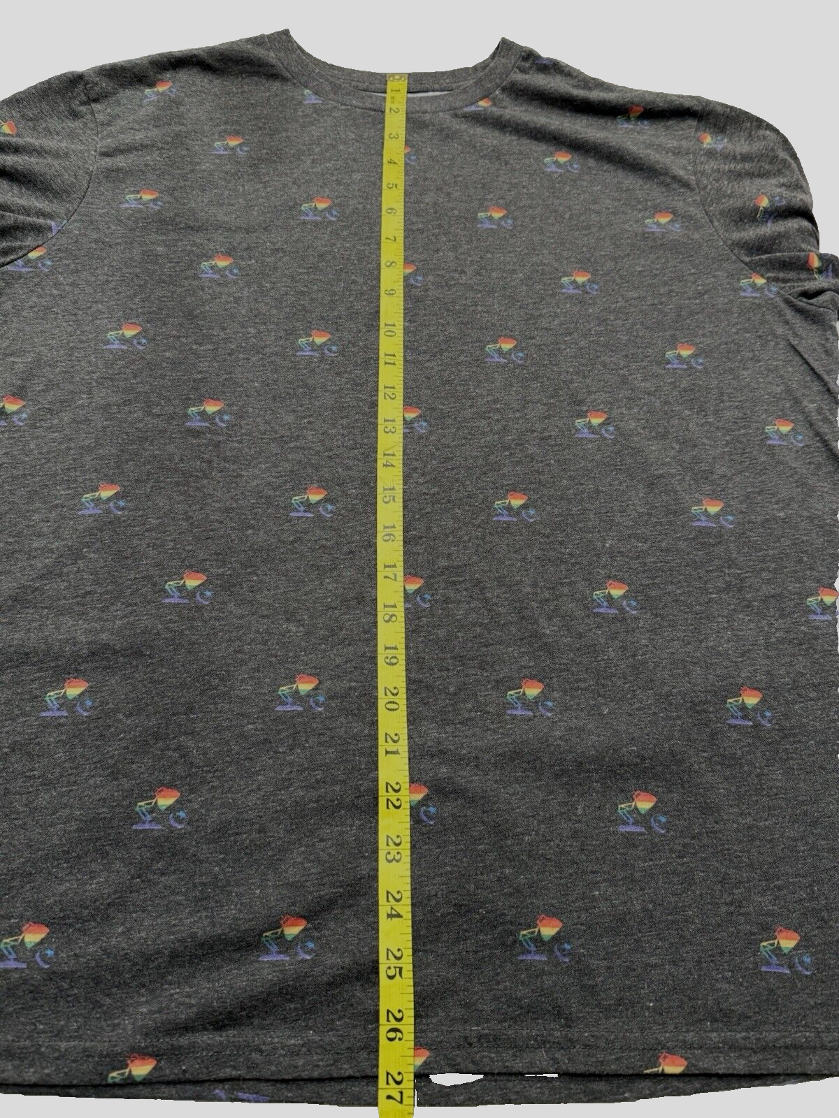 Disney Pixar Pride Collection Gray Cotton Poly Short-Sleeve Rainbow Lamp Mens L