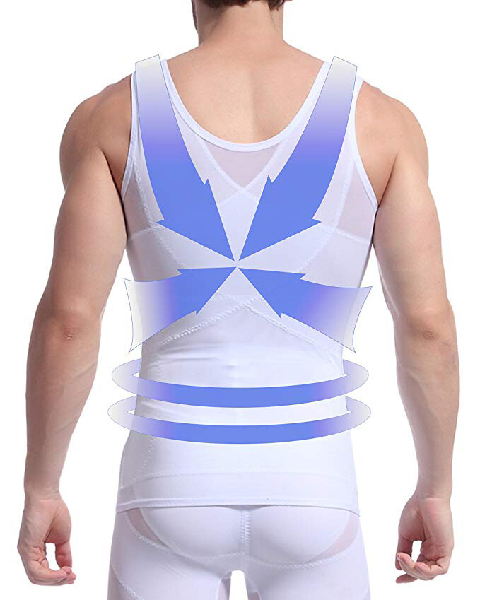 Camisa de compresión de pecho para hombres para ocultar moobs de ginecomastia
