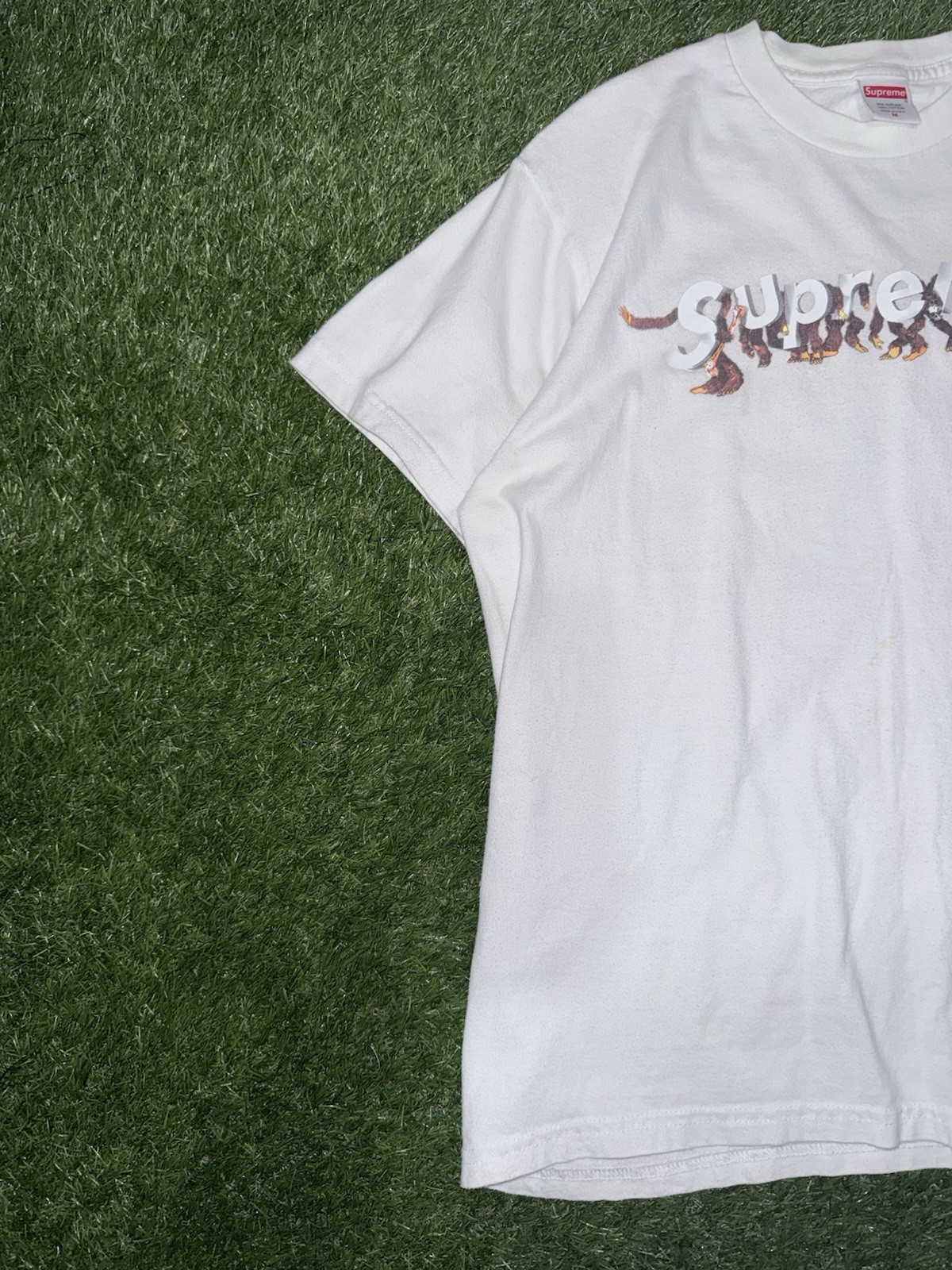 Supreme Apes Tee SS21. Mens Size M White 100% Cotton