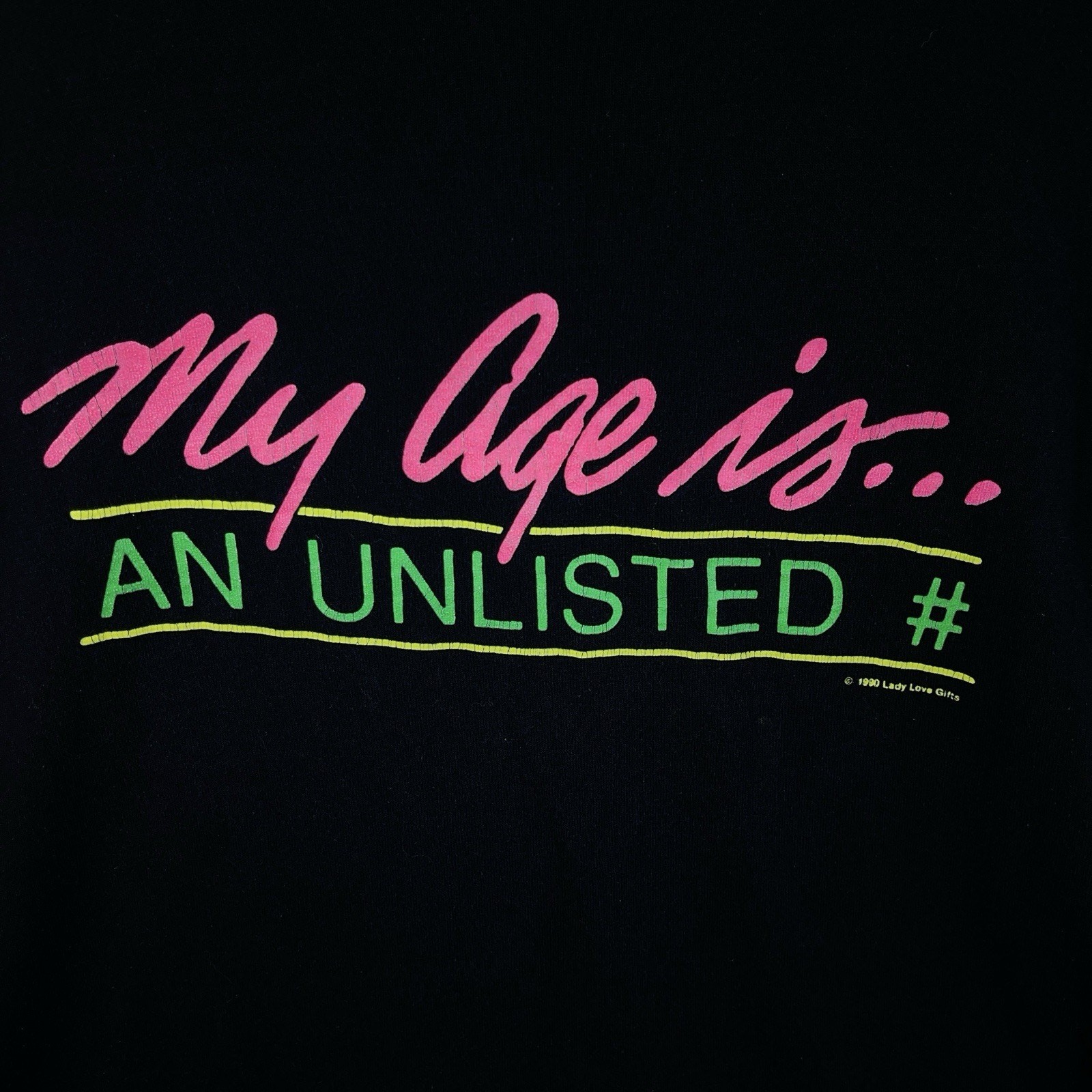 Vintage 90s Screen Stars Best T Shirt Men’s Large My Age Unlisted Neon USA Made