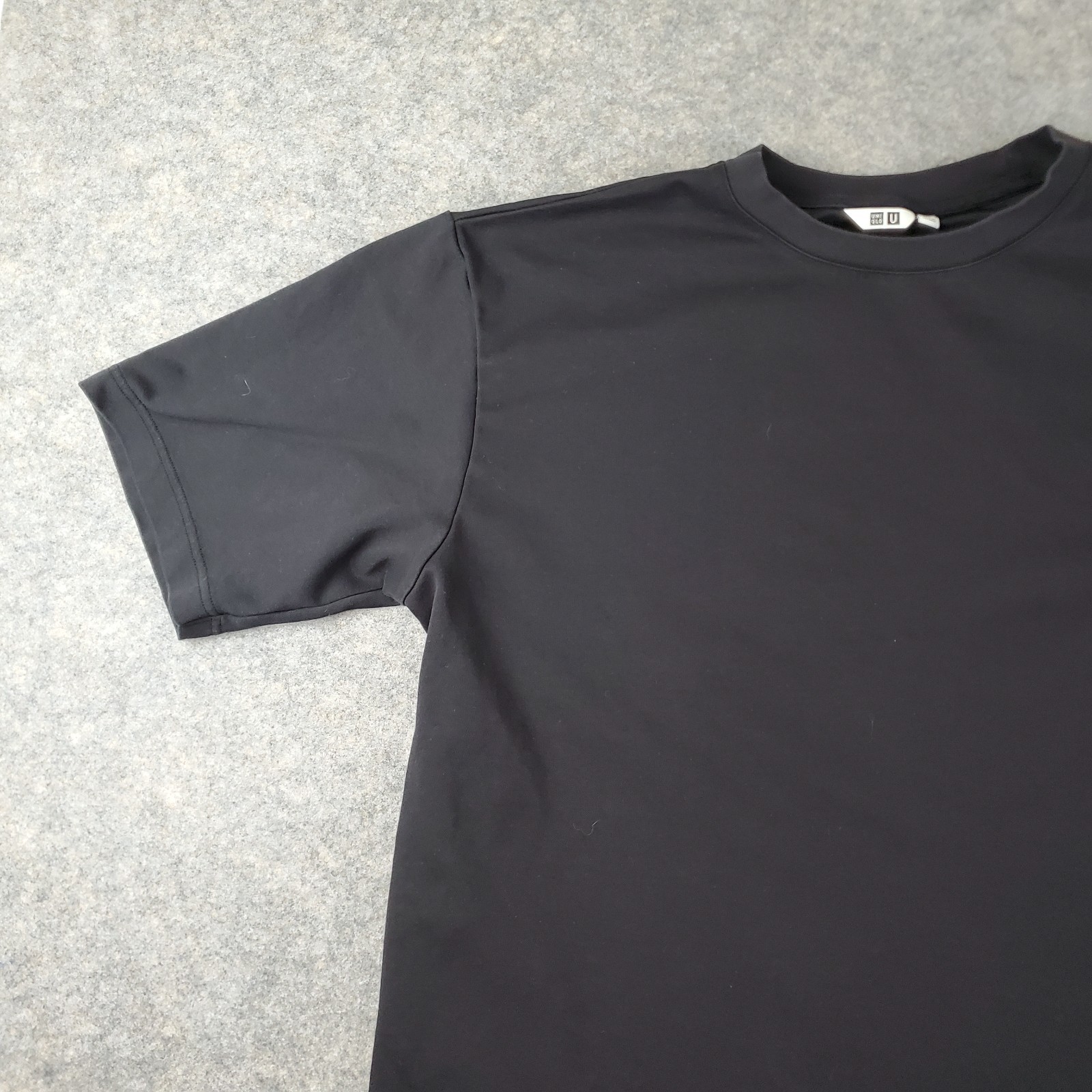 Uniqlo U Shirt Mens Extra Large Black Crew Neck Short Sleeve Stretch Pullover