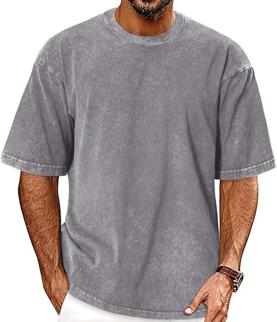 Vintage Washed Oversized Graphic Tee 100% Cotton Crew Neck Streetwear T-Shirt